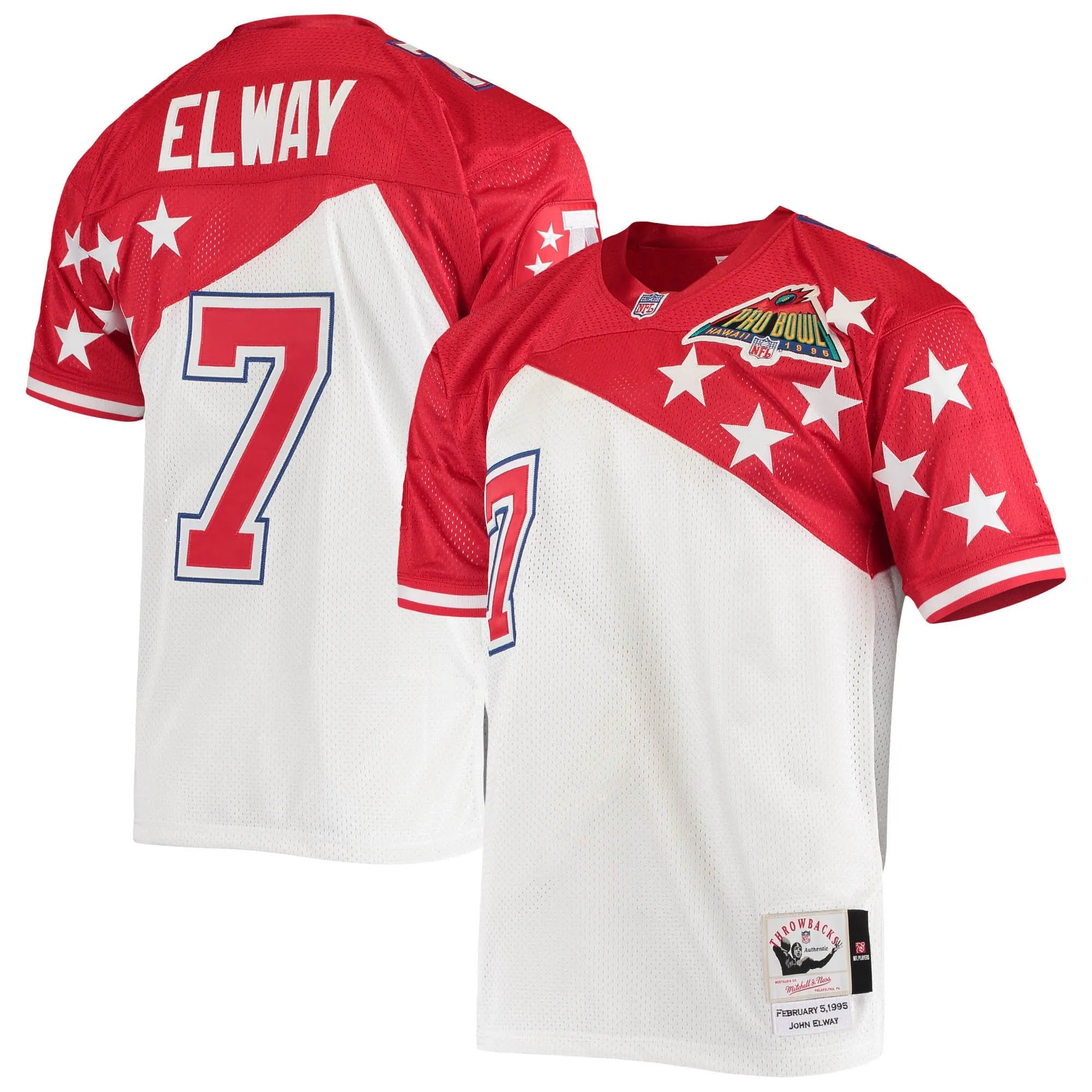 John Elway AFC Mitchell & Ness 1995 Pro Bowl  Jersey - White/Red