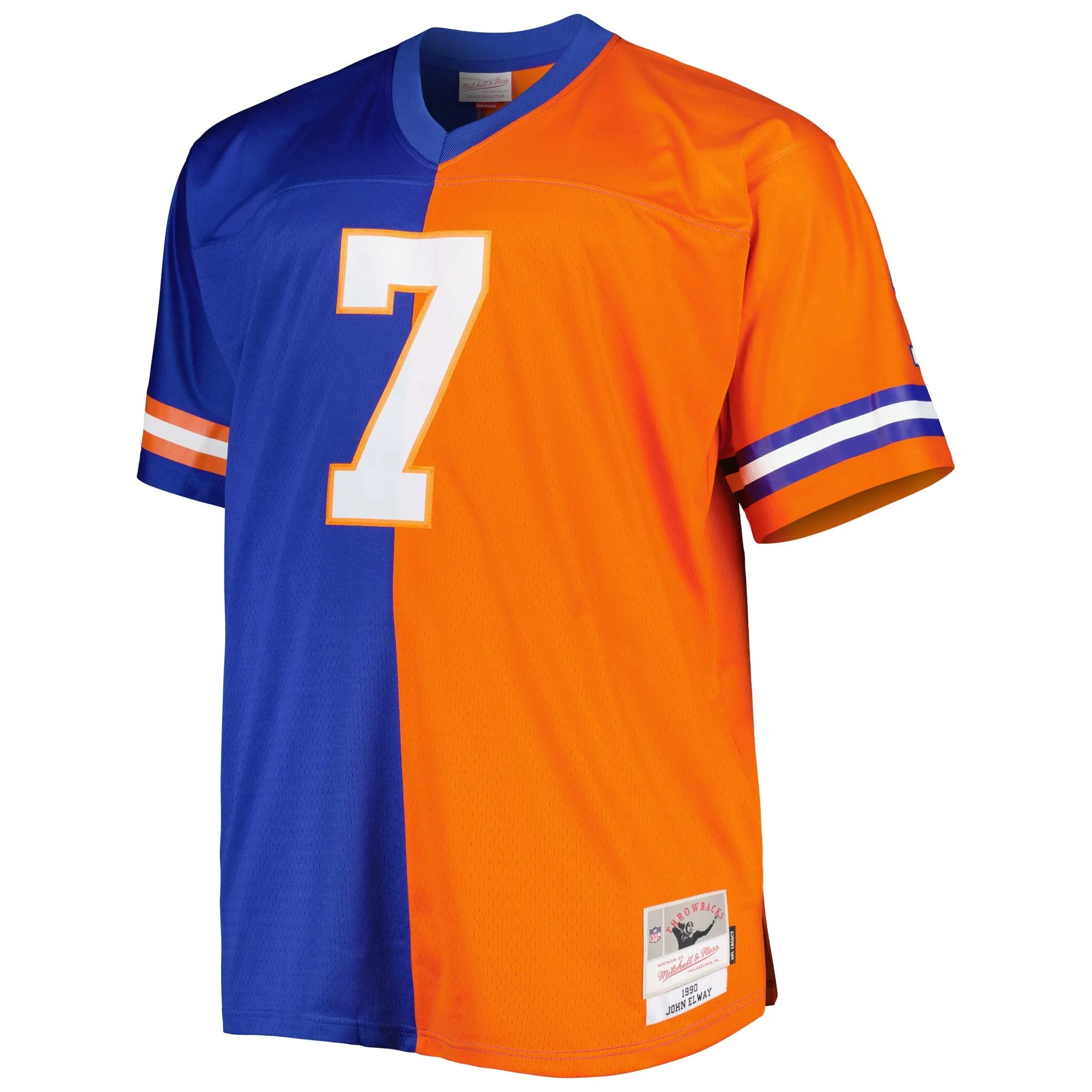 John Elway Denver Broncos Mitchell & Ness Big & Tall Split Legacy Retired Player Replica Jersey - Royal/Orange