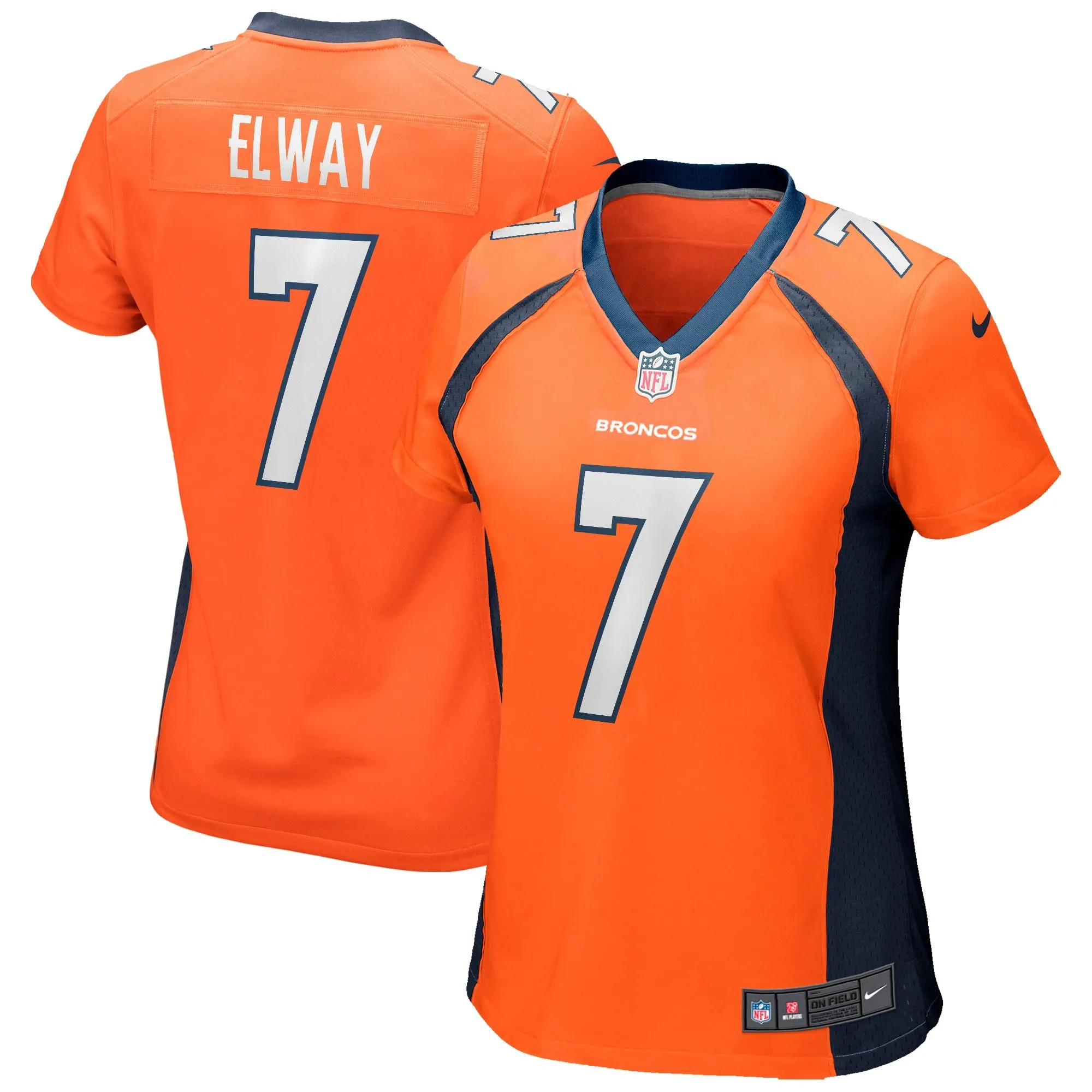 John Elway Denver Broncos  Women's Game Retired Player Jersey - Orange