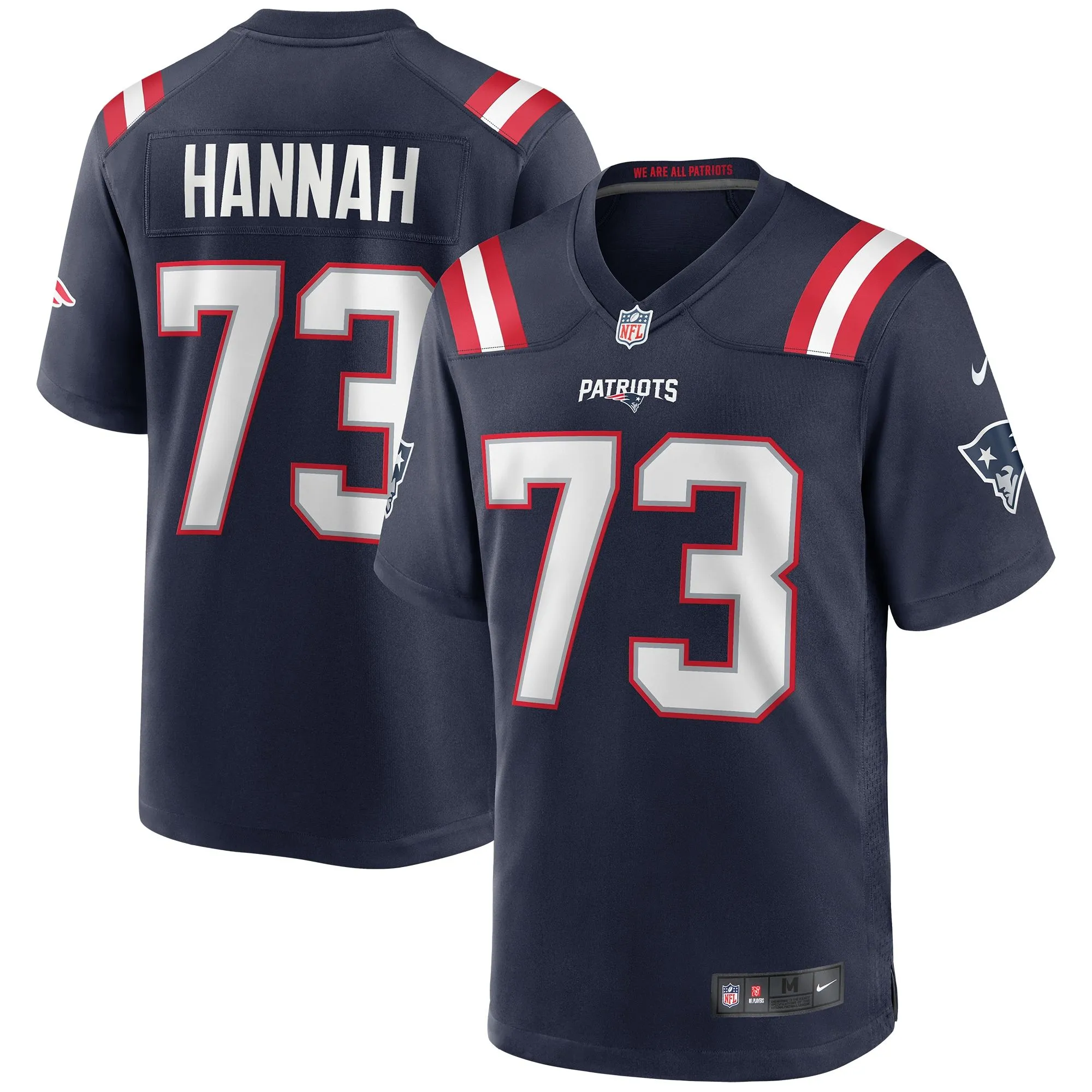 John Hannah New England Patriots  Game Retired Player Jersey - Navy