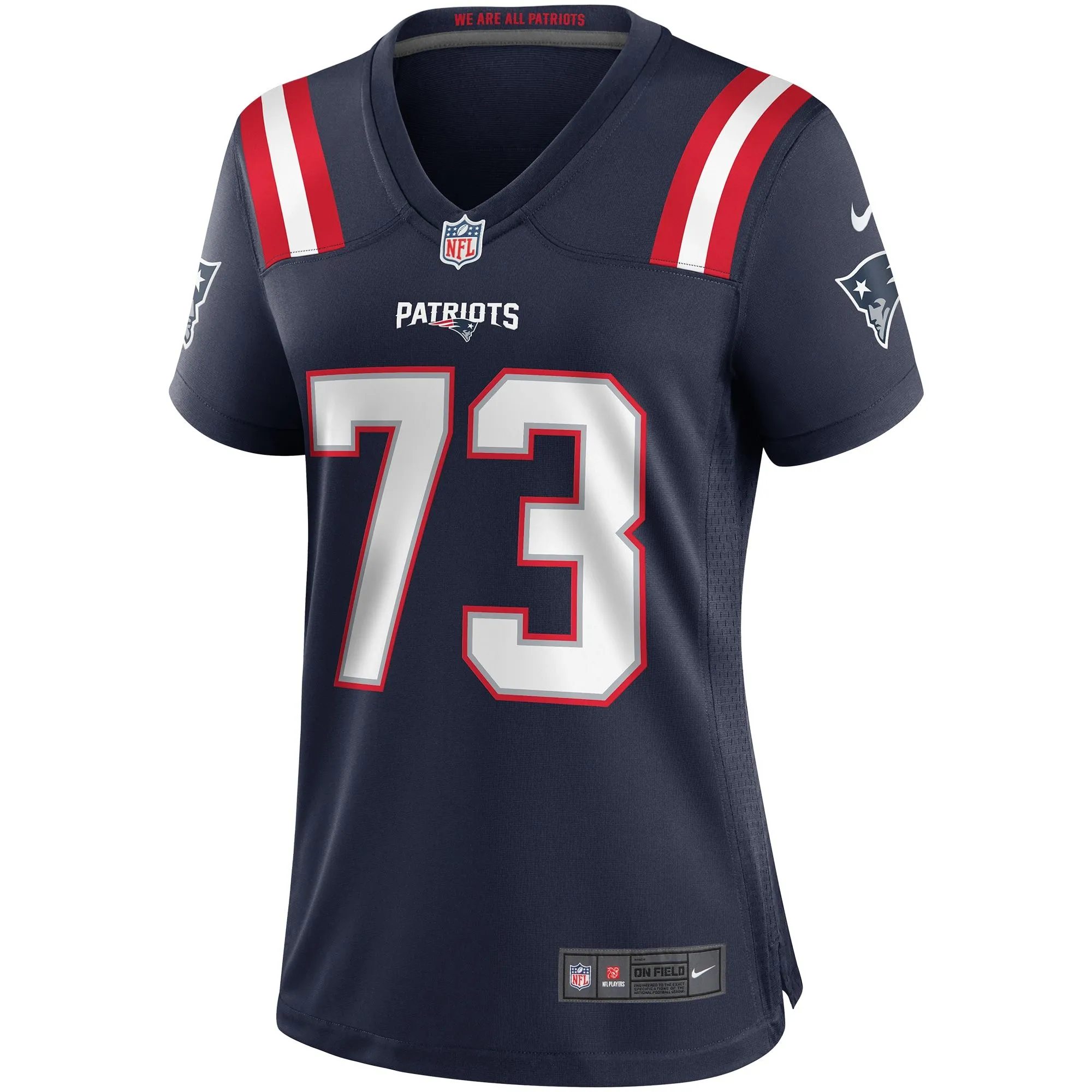 John Hannah New England Patriots  Women's Game Retired Player Jersey - Navy