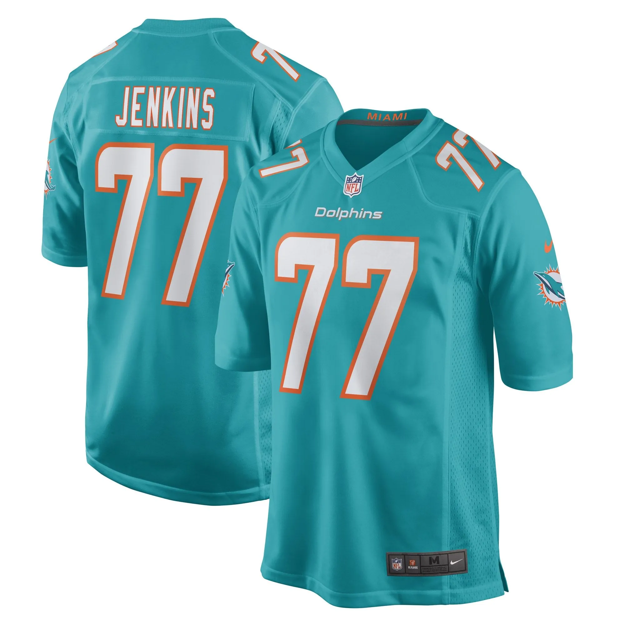 John Jenkins Miami Dolphins  Game Player Jersey - Aqua