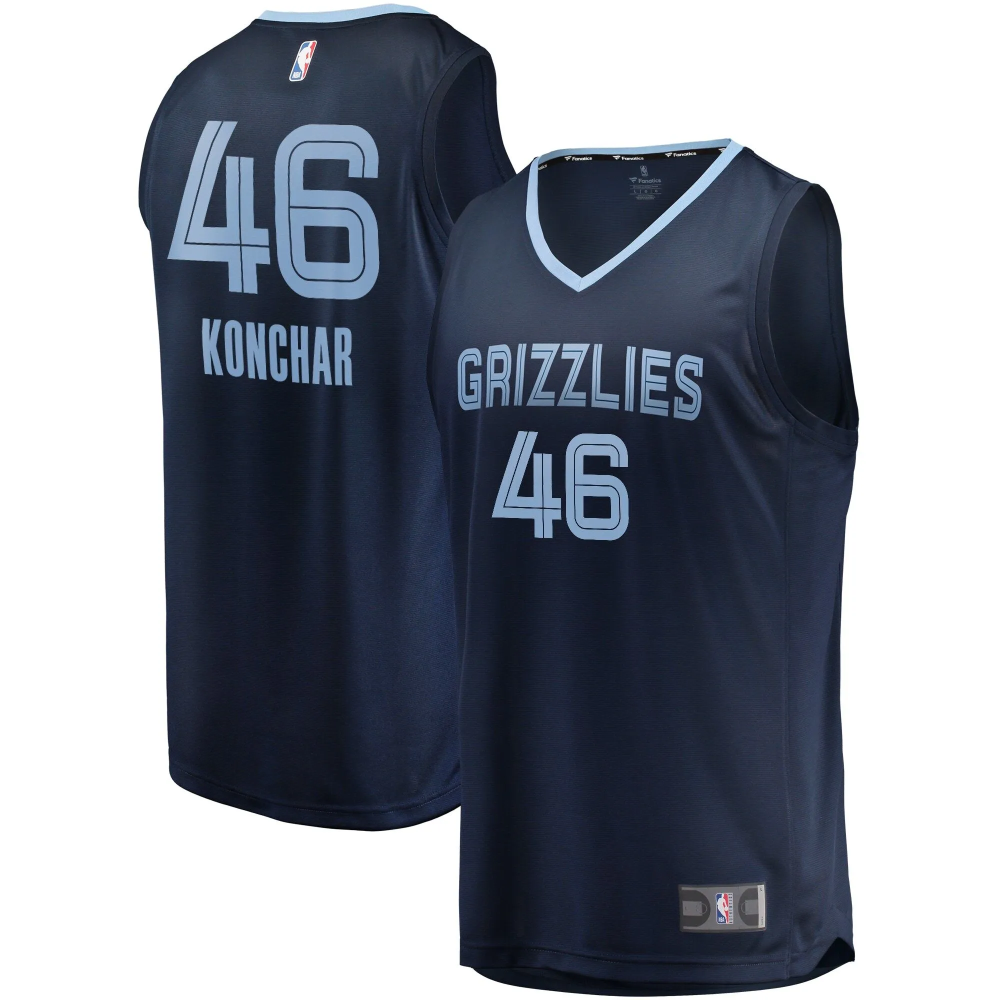 John Konchar Memphis Grizzlies Fanatics Branded Fast Break Replica Jersey Navy - Icon Edition