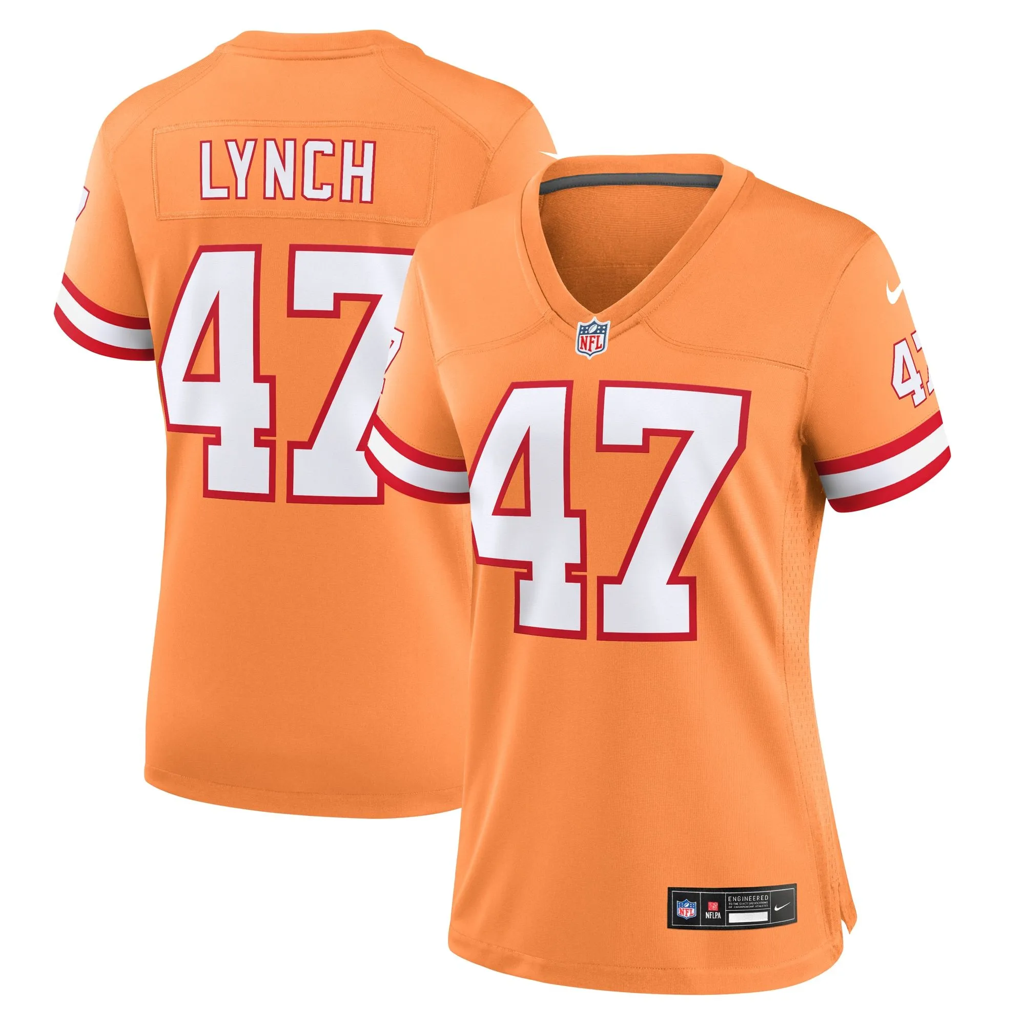 John Lynch Tampa Bay Buccaneers  Women's Throwback Game Jersey - Orange