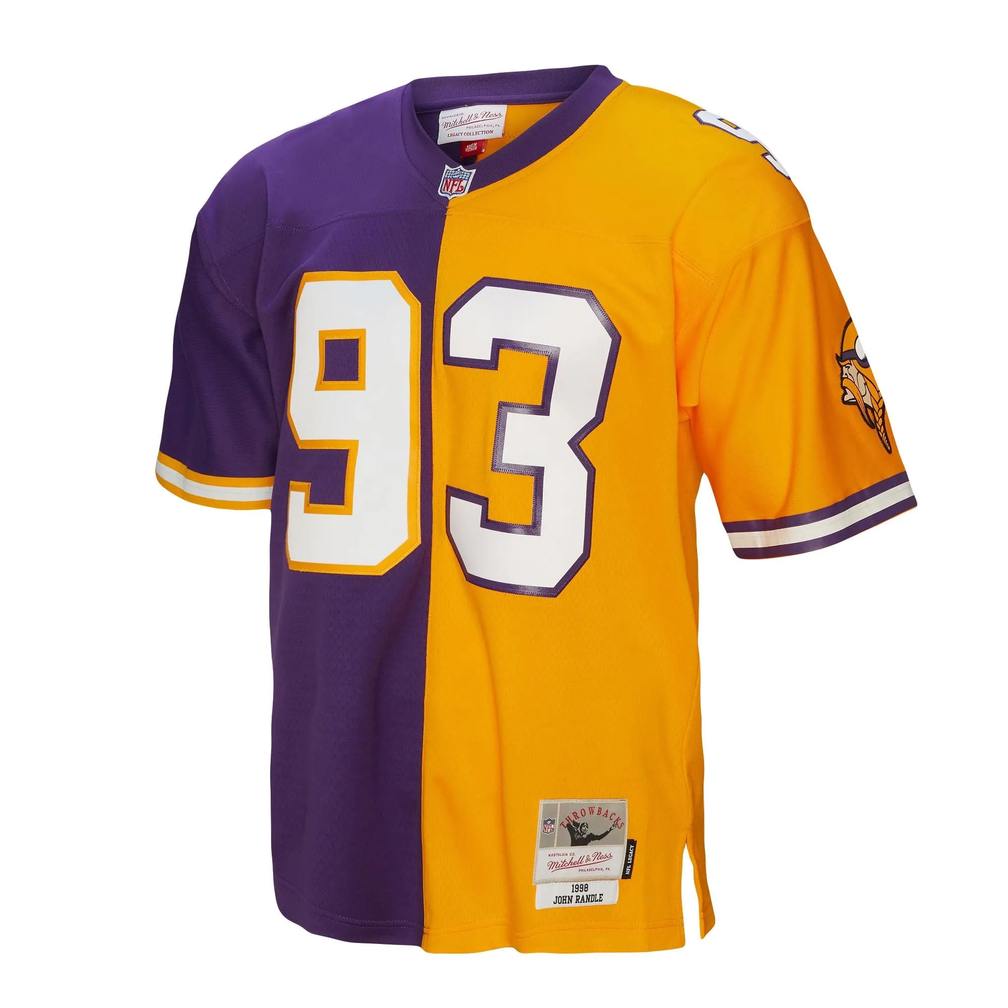 John Randle Minnesota Vikings Mitchell & Ness 1998 Split Legacy Replica Jersey - Purple/Gold