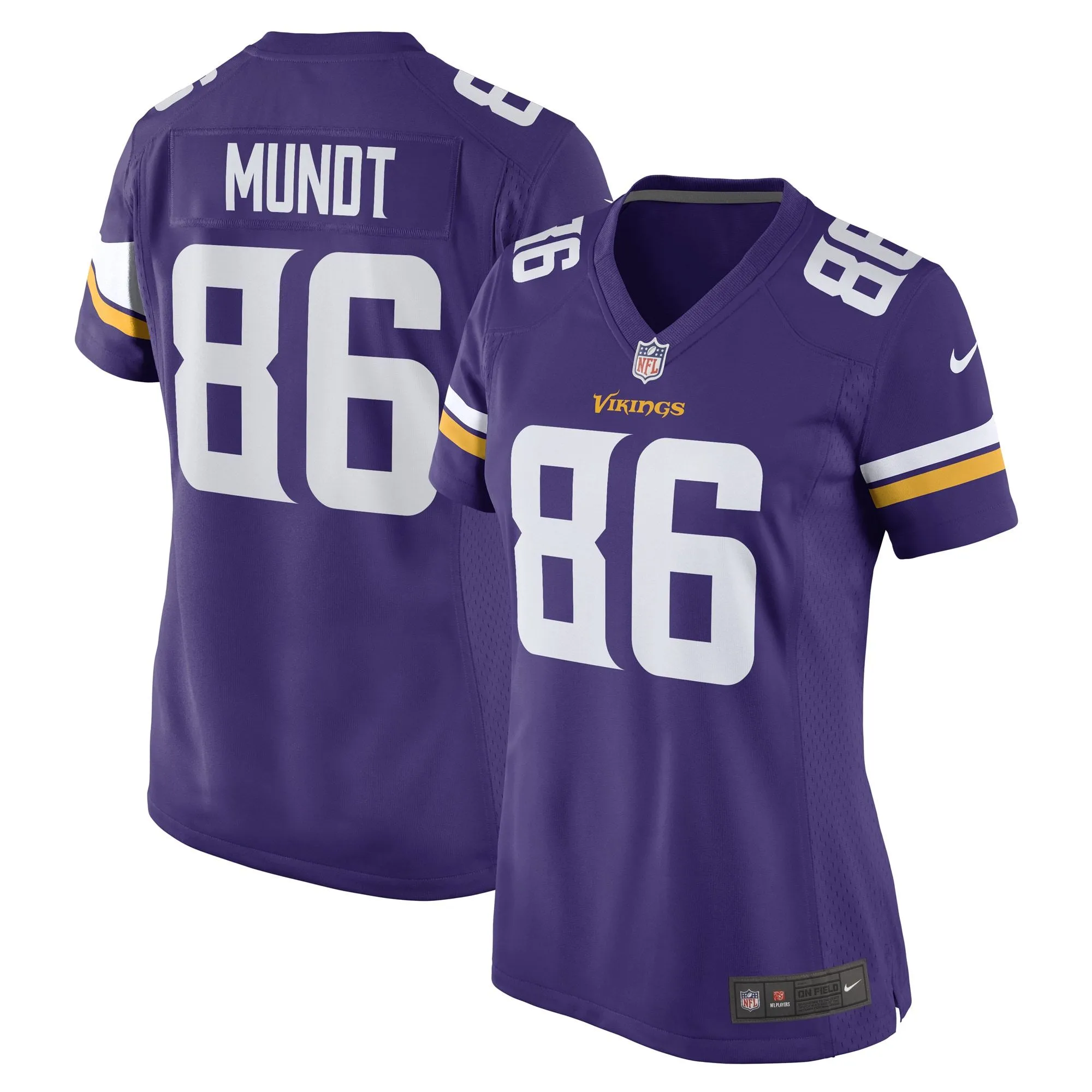 Johnny Mundt Minnesota Vikings  Women's Game Player Jersey - Purple