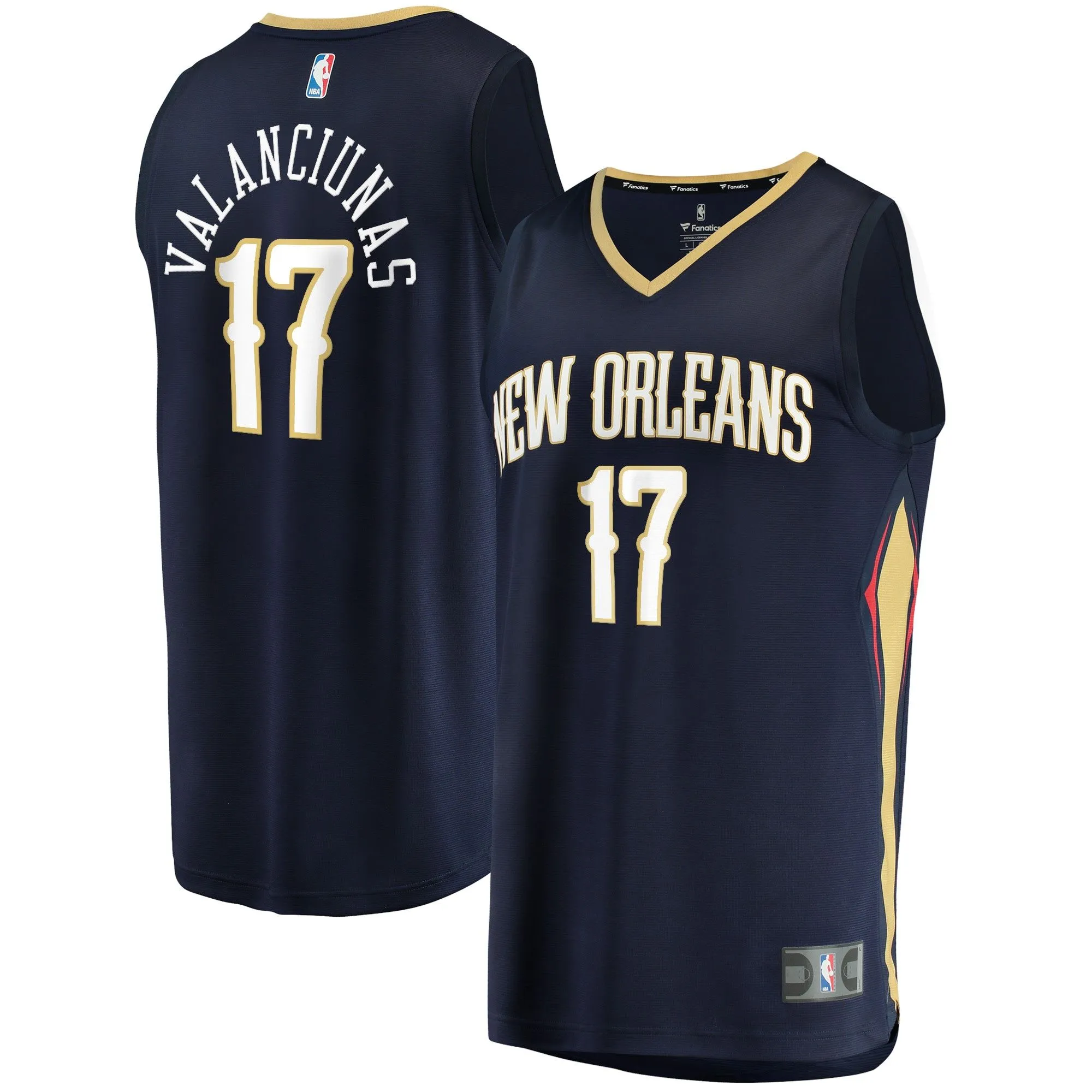 Jonas Valanciunas New Orleans Pelicans Fanatics Branded Fast Break Replica Jersey - Icon Edition - Navy