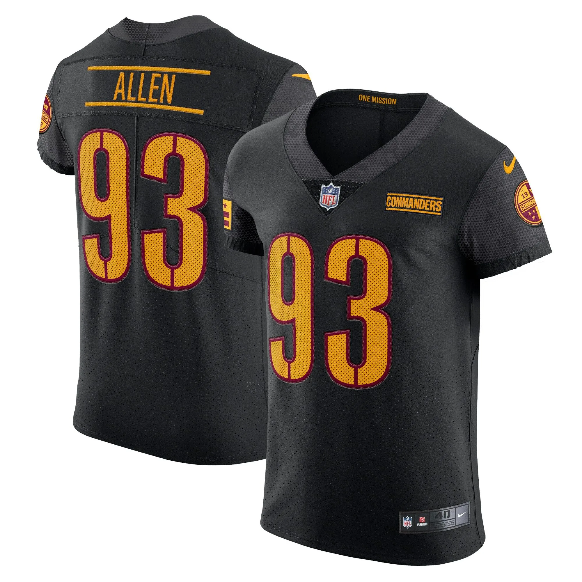 Jonathan Allen Washington Commanders  Alternate Vapor Elite Jersey - Black