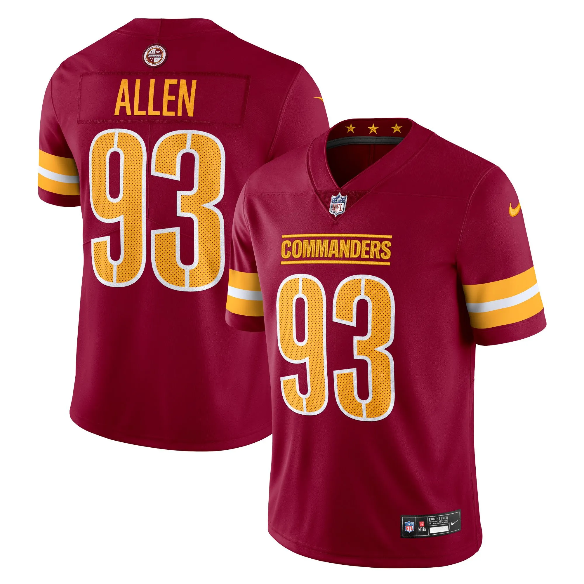 Jonathan Allen Washington Commanders   Vapor Untouchable Limited Jersey - Burgundy