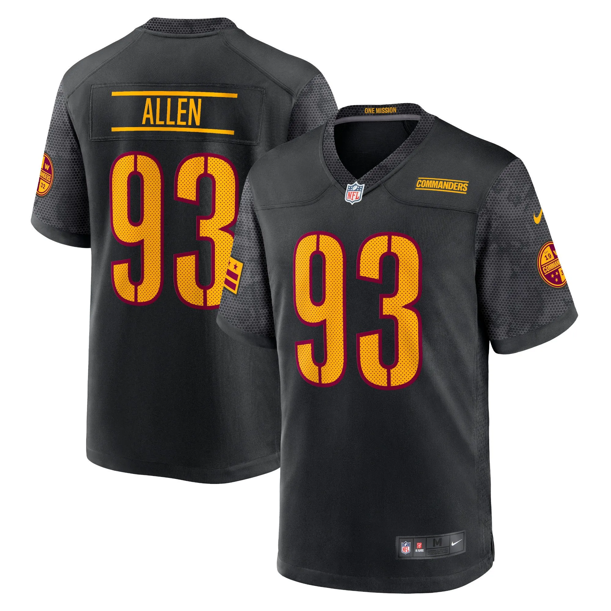 Jonathan Allen Washington Commanders  Youth Game Jersey - Black