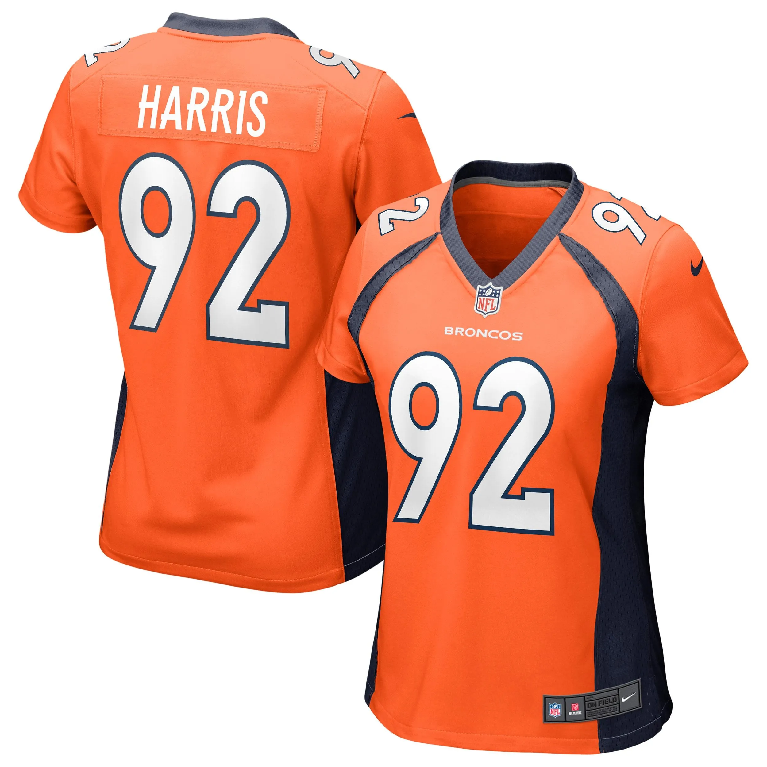 Jonathan Harris Denver Broncos  Women's Game Jersey - Orange