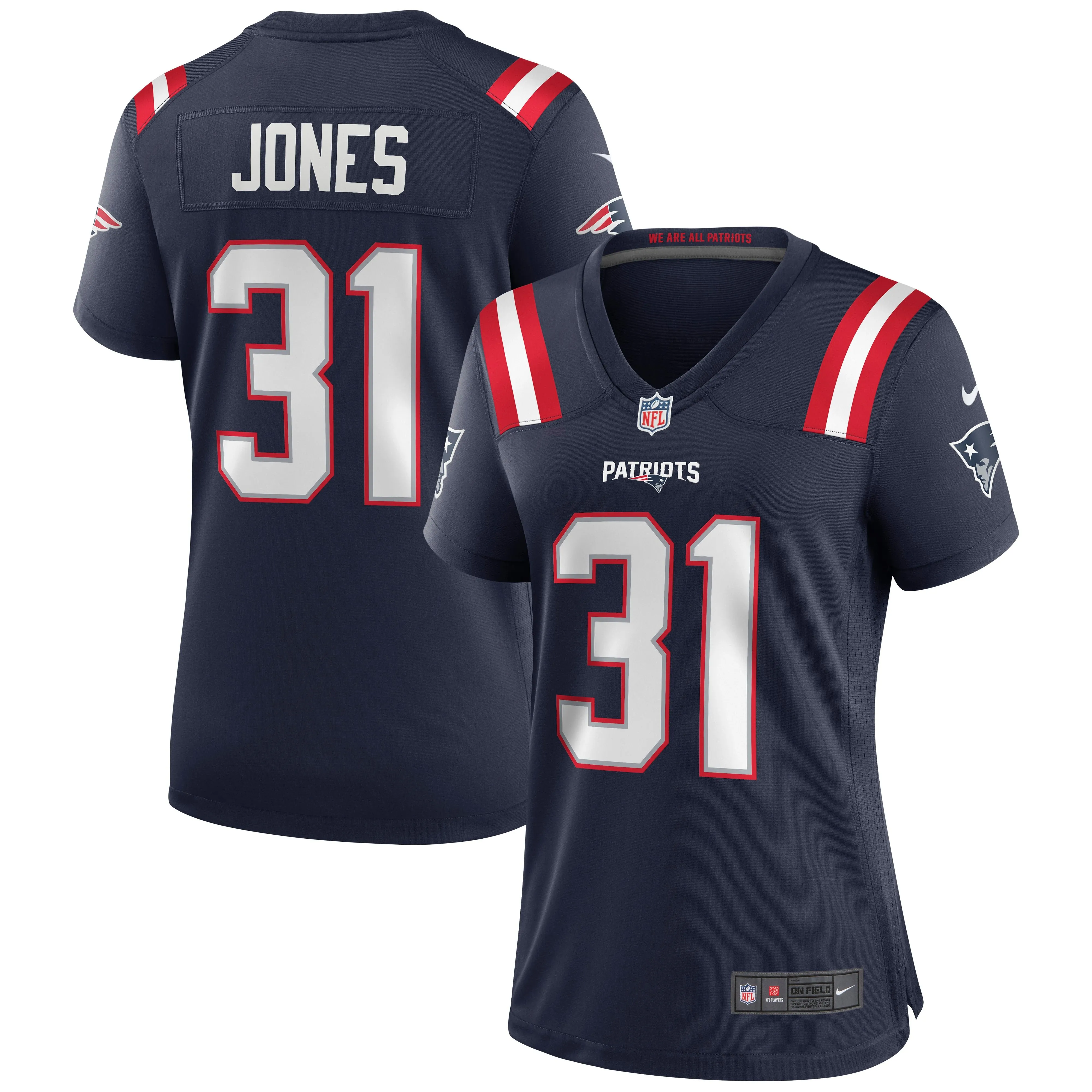 Jonathan Jones New England Patriots  Women's Game Jersey - Navy