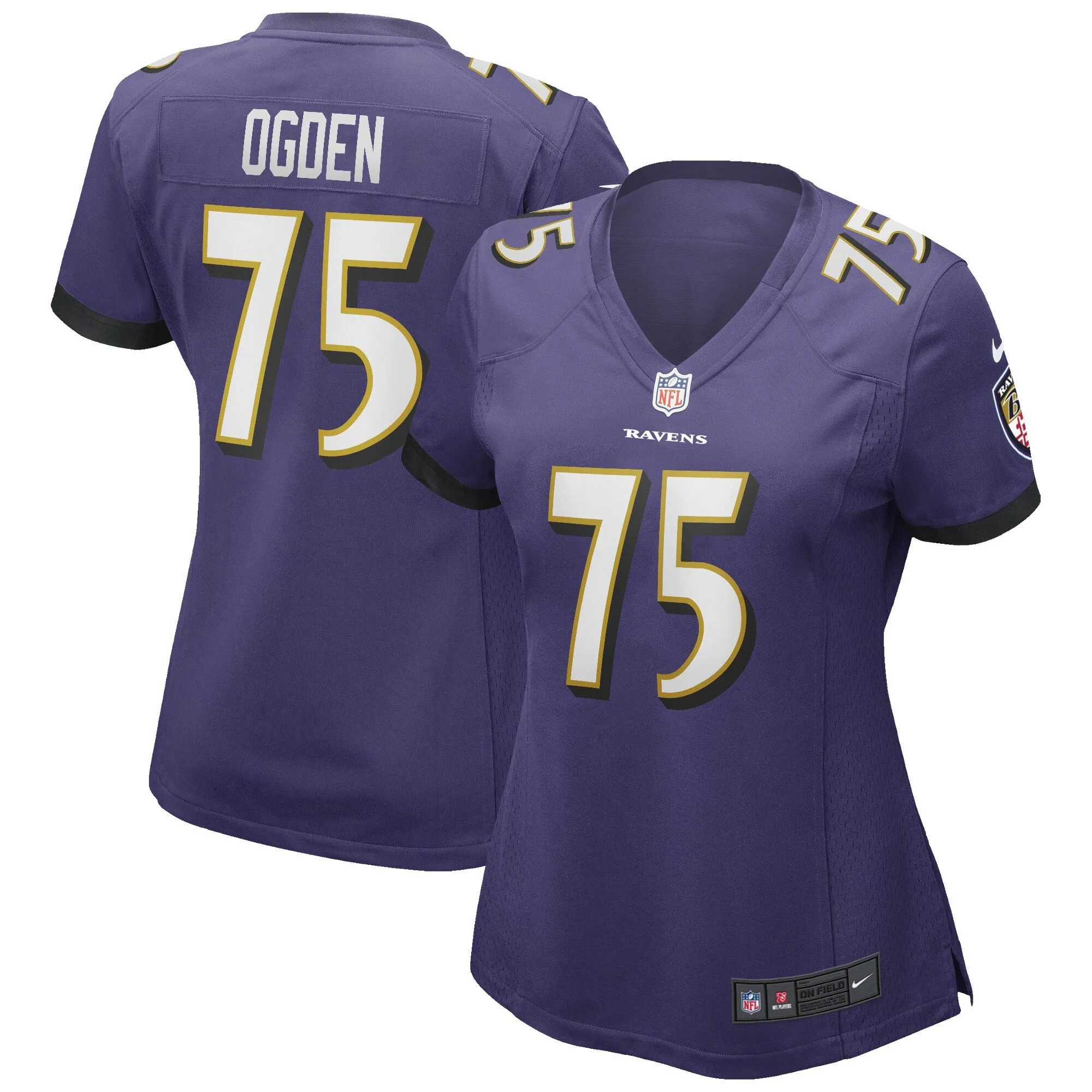 Jonathan Ogden Baltimore Ravens  Women's Game Retired Player Jersey - Purple