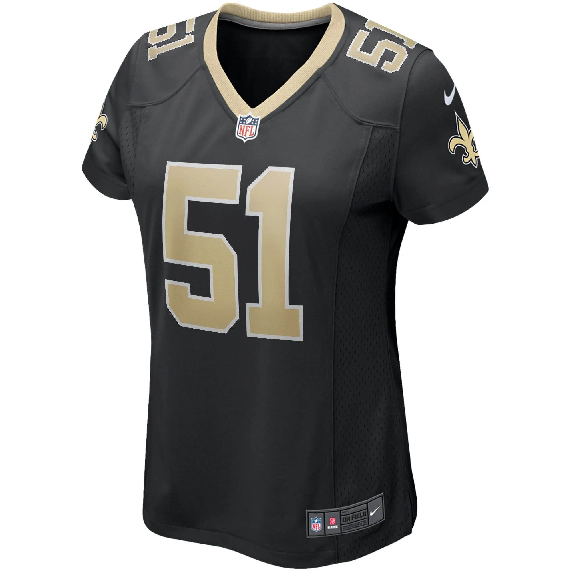 Jonathan Vilma New Orleans Saints  Women's Game Retired Player Jersey - Black