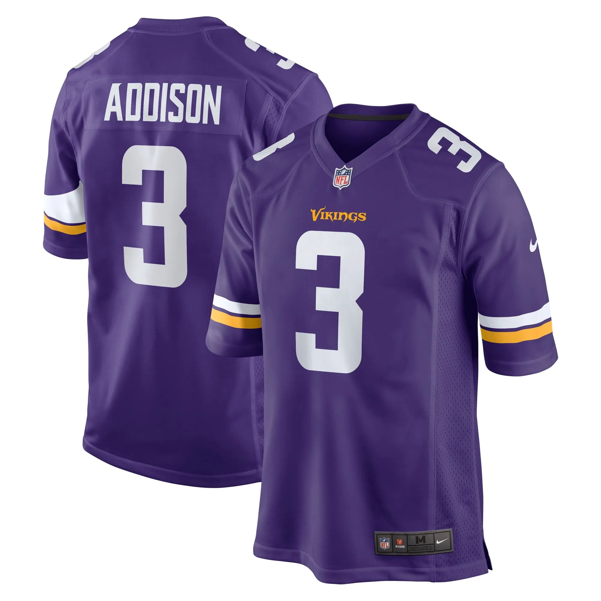 Jordan Addison Minnesota Vikings  2023 NFL Draft First Round Pick Game Jersey - Purple