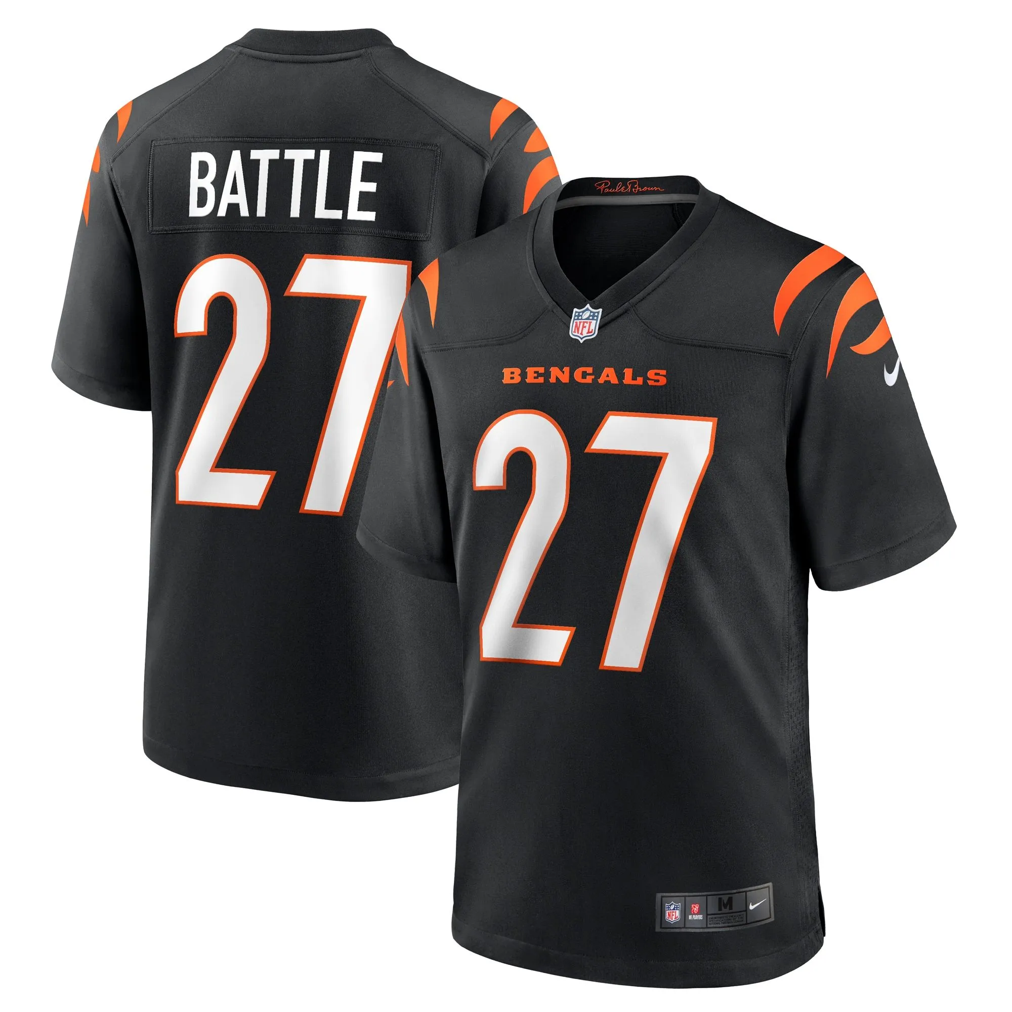 Jordan Battle Cincinnati Bengals  Team Game Jersey -  Black