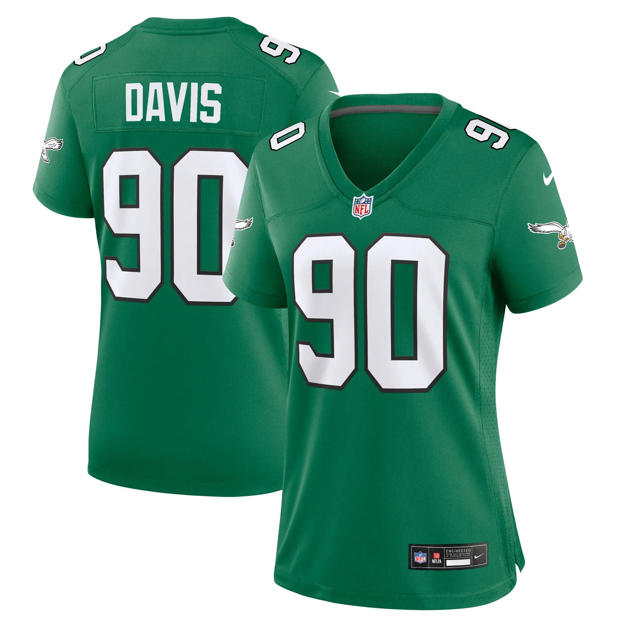 Jordan Davis Philadelphia Eagles  Women's Alternate Game Jersey - Kelly Green