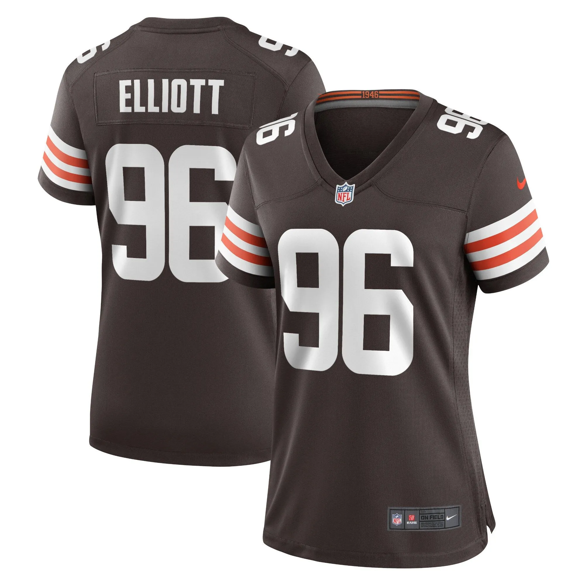 Jordan Elliott Cleveland Browns  Women's Game Jersey - Brown