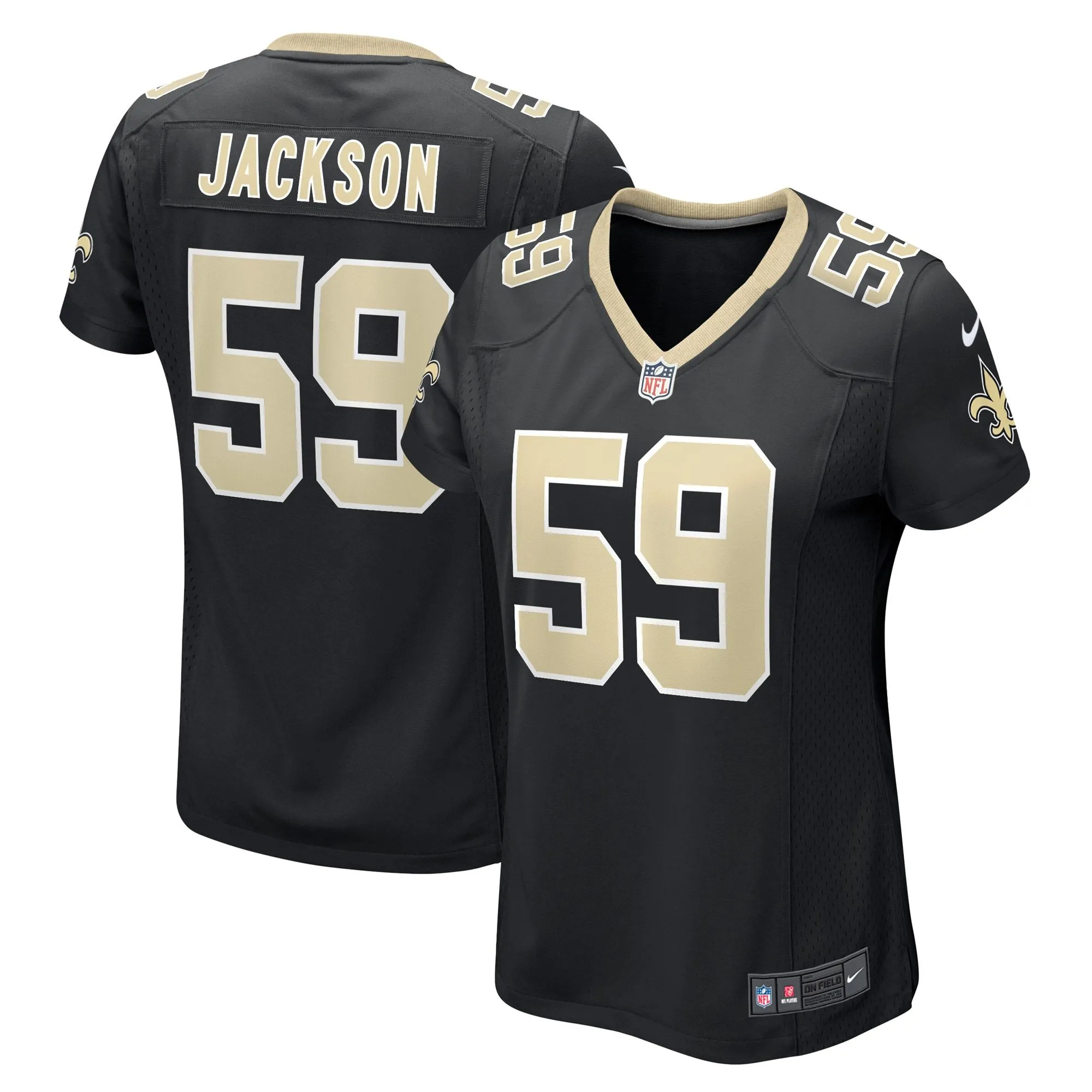 Jordan Jackson New Orleans Saints  Women's Game Player Jersey - Black