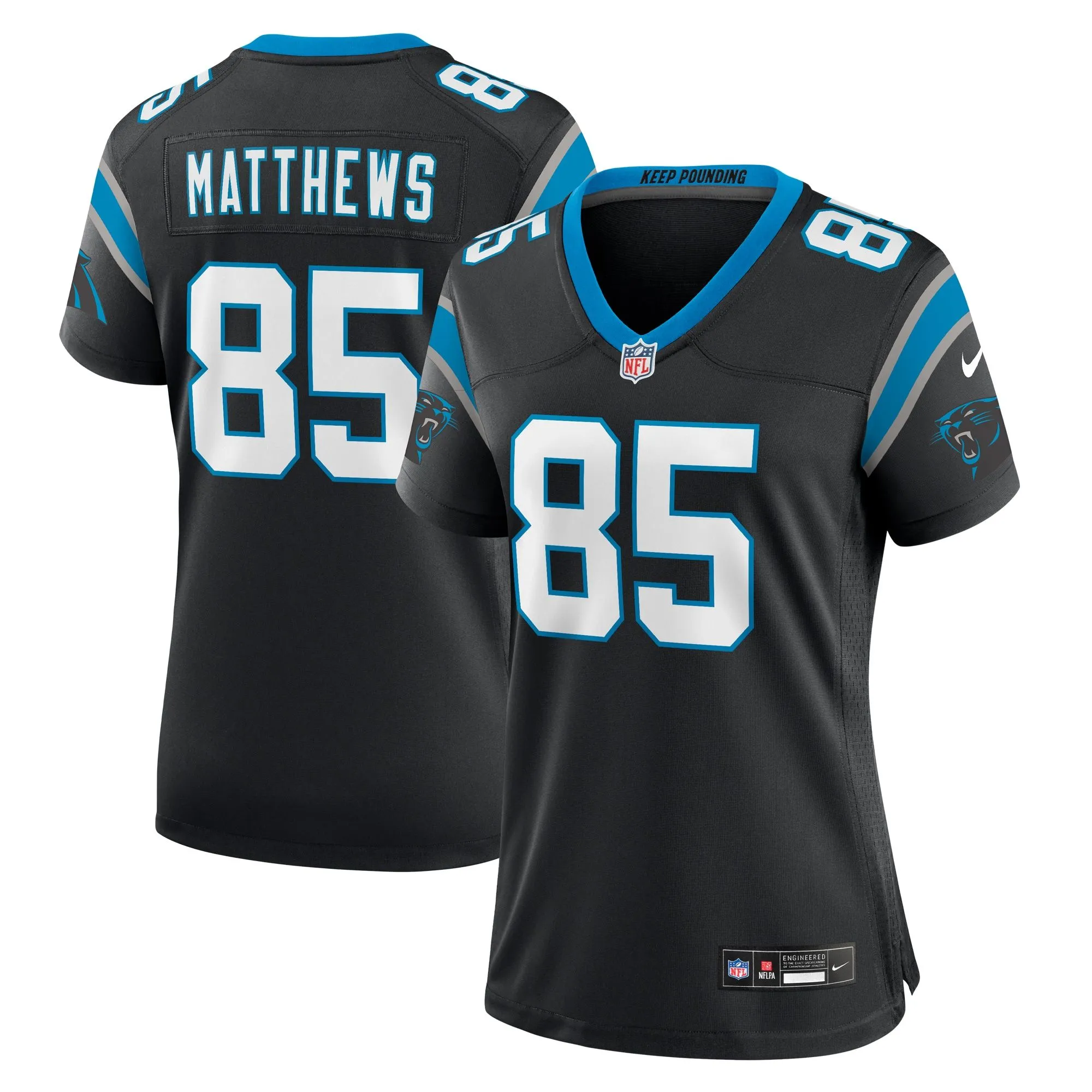 Jordan Matthews Carolina Panthers  Women's  Game Jersey -  Black