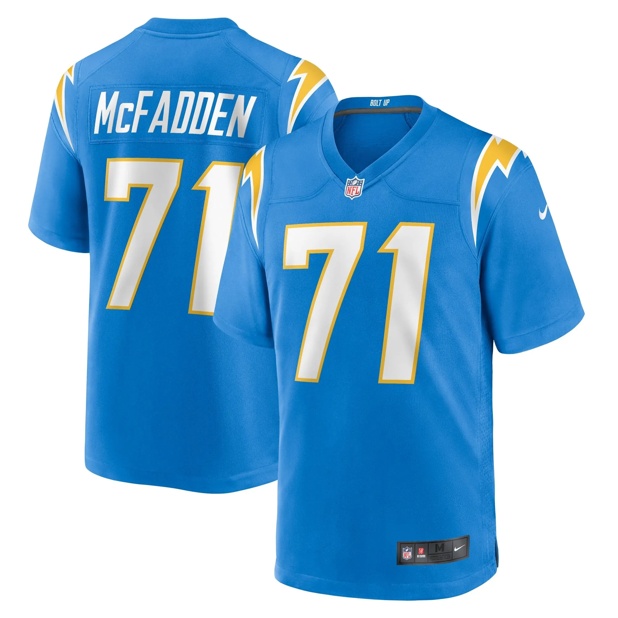 Jordan McFadden Los Angeles Chargers  Team Game Jersey - Powder Blue