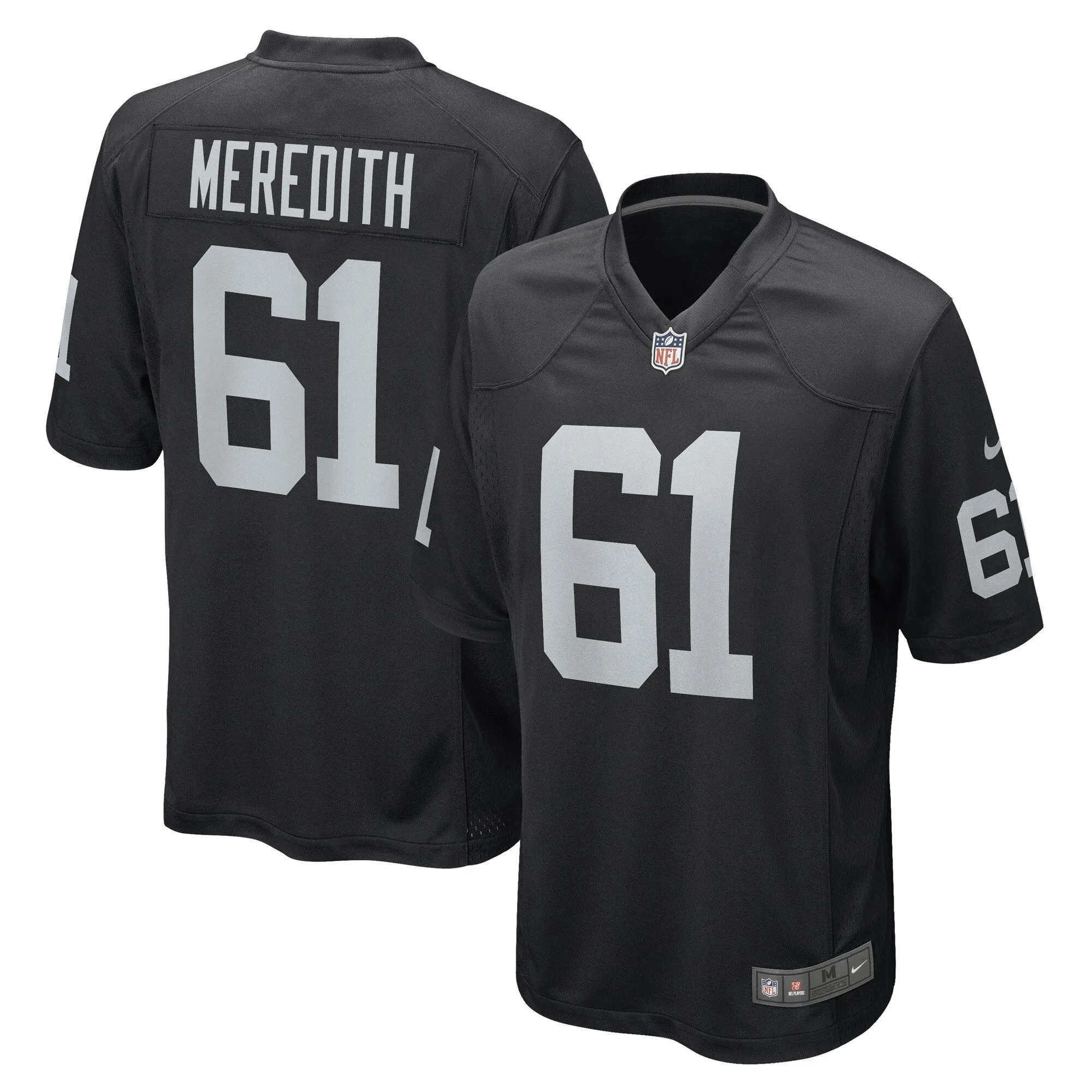 Jordan Meredith Las Vegas Raiders  Game Player Jersey - Black