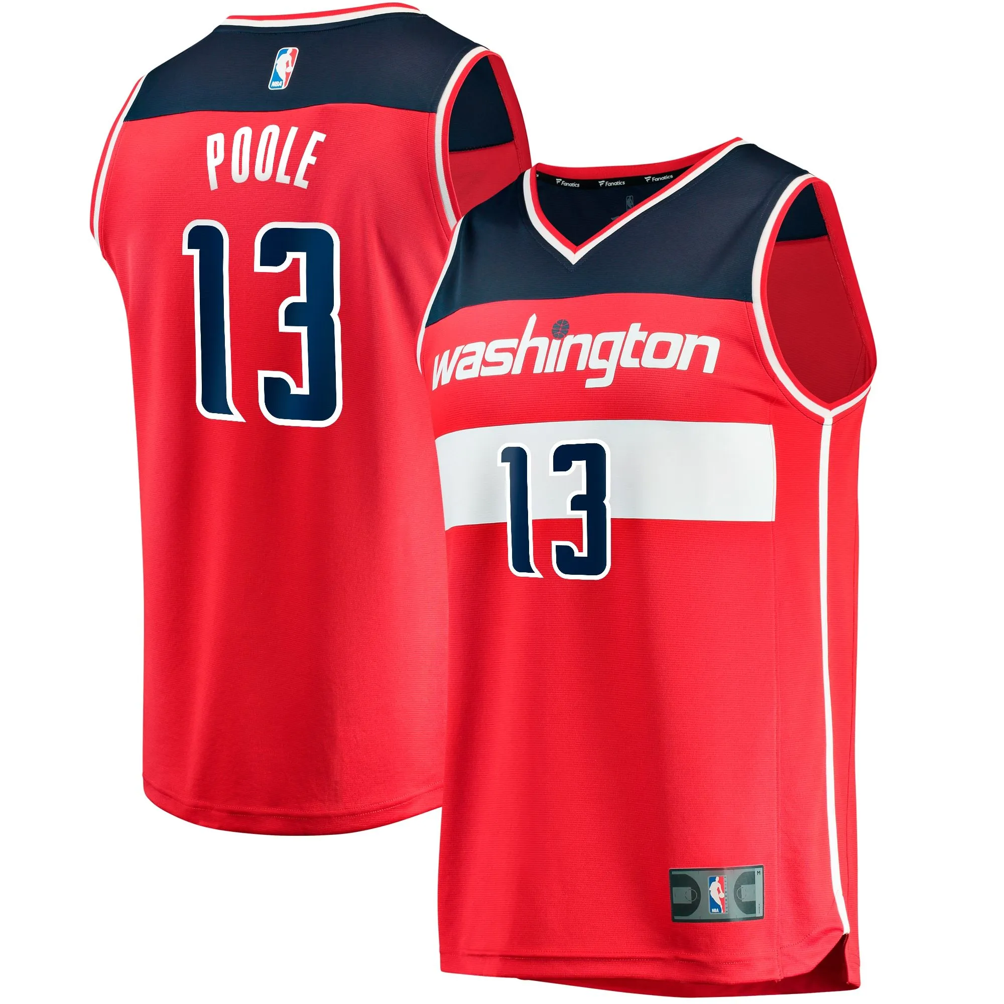 Jordan Poole Washington Wizards Fanatics Branded Fast Break Player Jersey - Icon Edition - Red