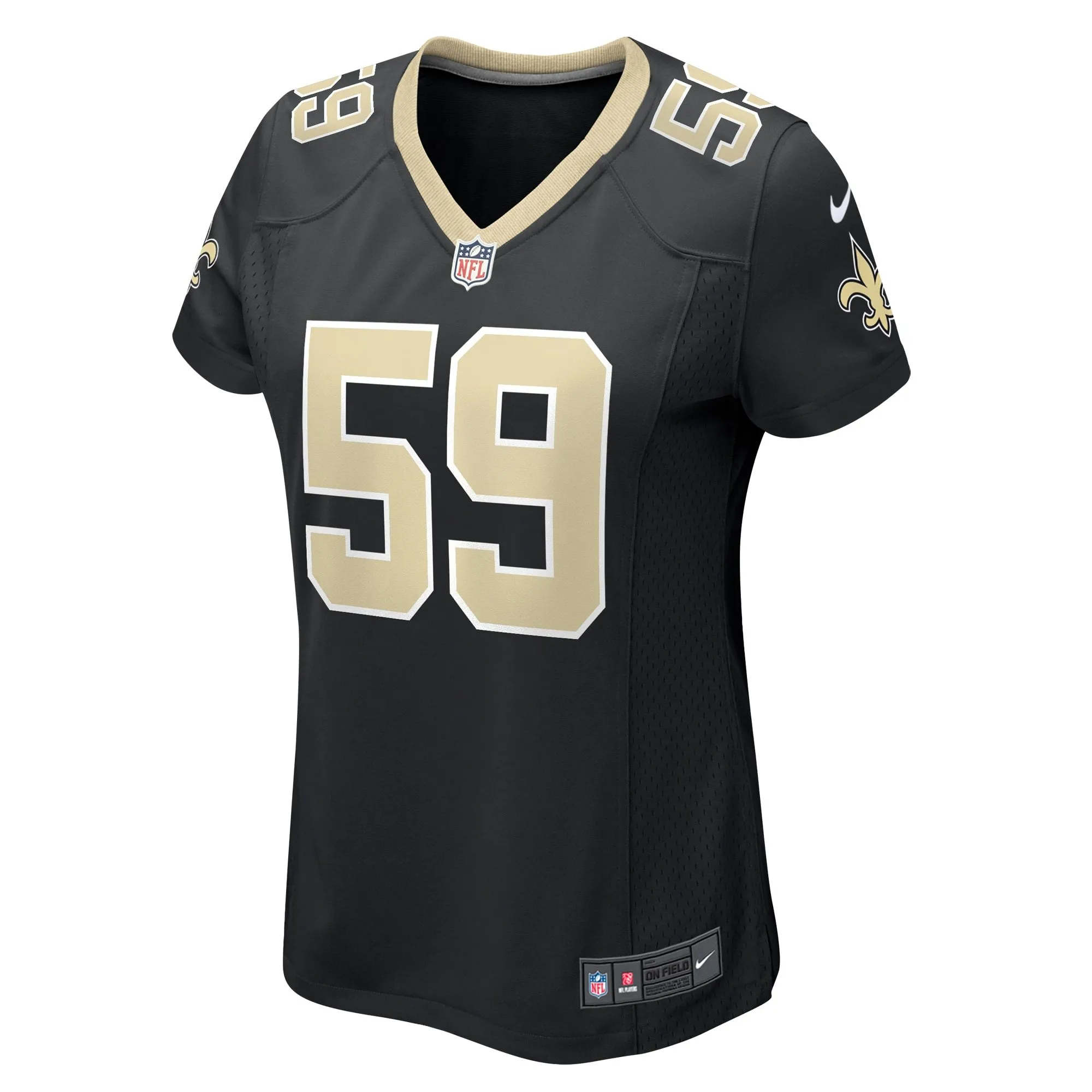 Jordan Willis New Orleans Saints  Women's Team Game Jersey -  Black