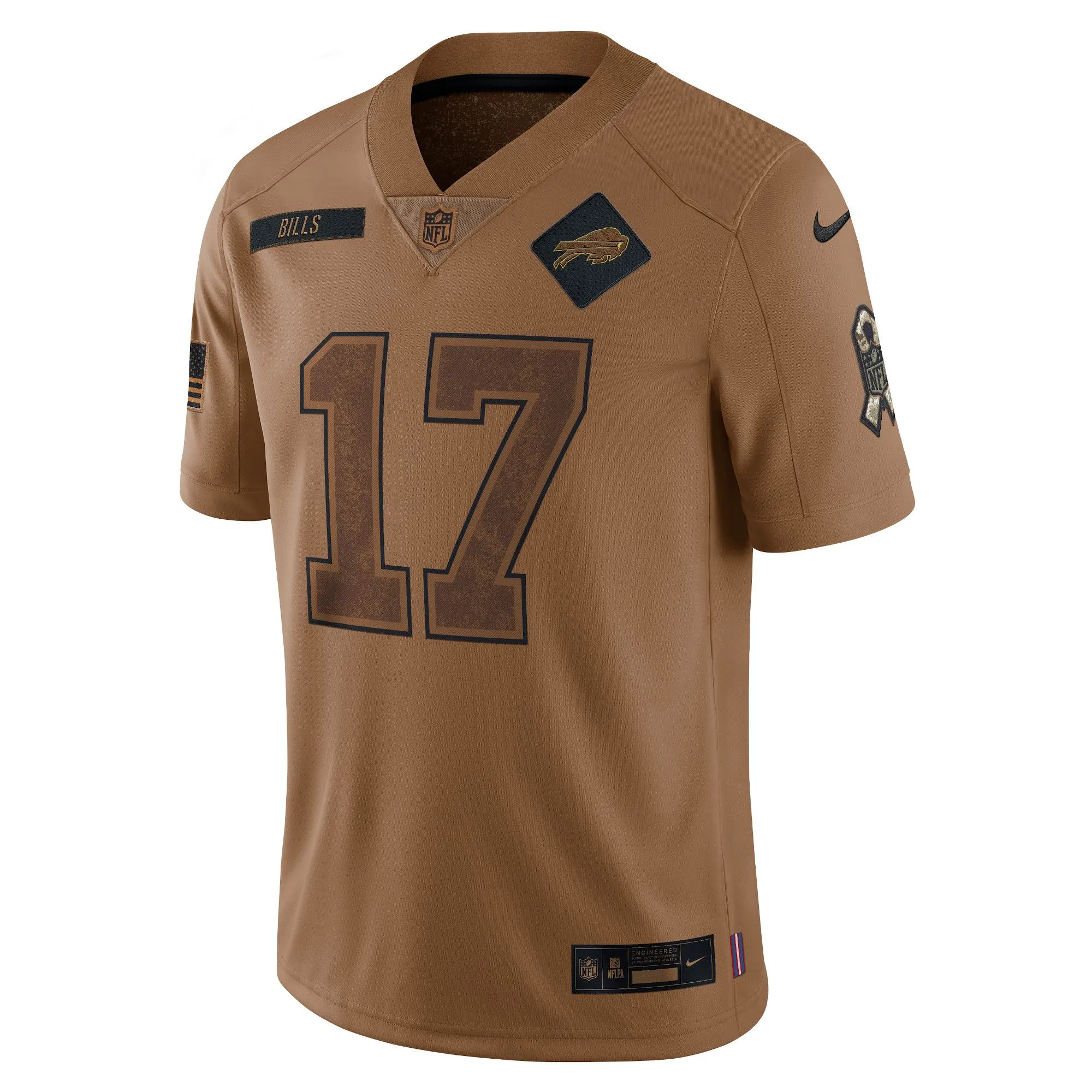 Josh Allen Buffalo Bills  2023 Salute To Service Limited Jersey - Brown