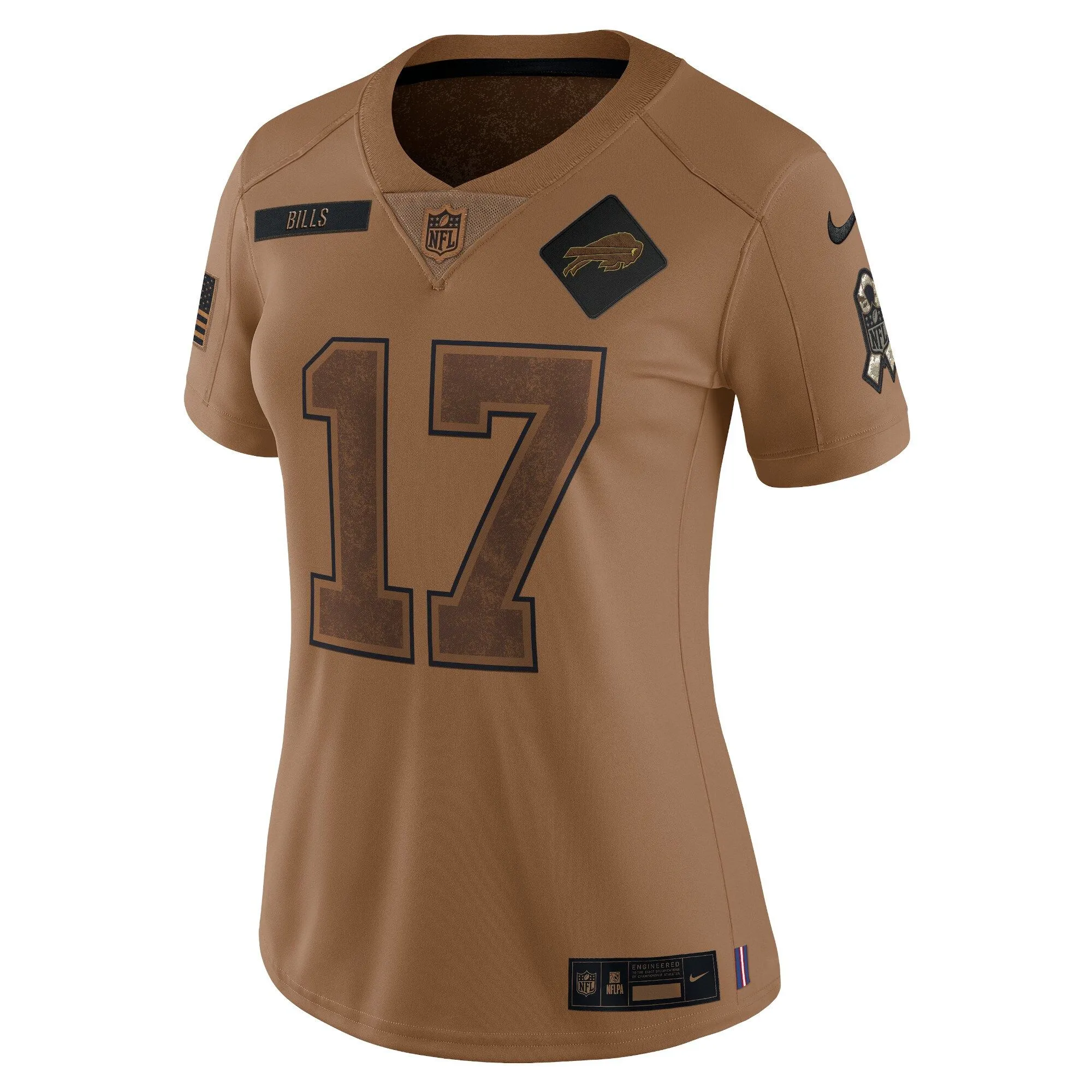 Josh Allen Buffalo Bills  Women's 2023 Salute To Service Limited Jersey - Brown