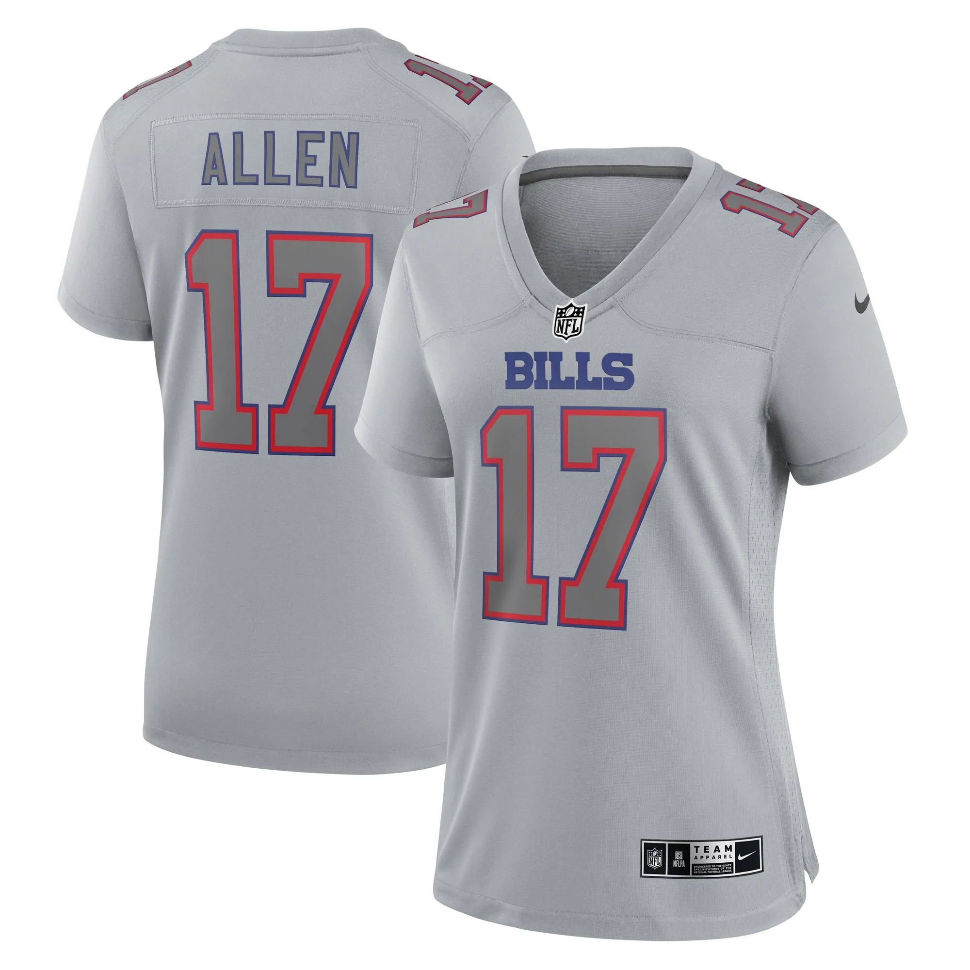 Josh Allen Buffalo Bills  Women's Atmosphere Fashion Game Jersey - Gray