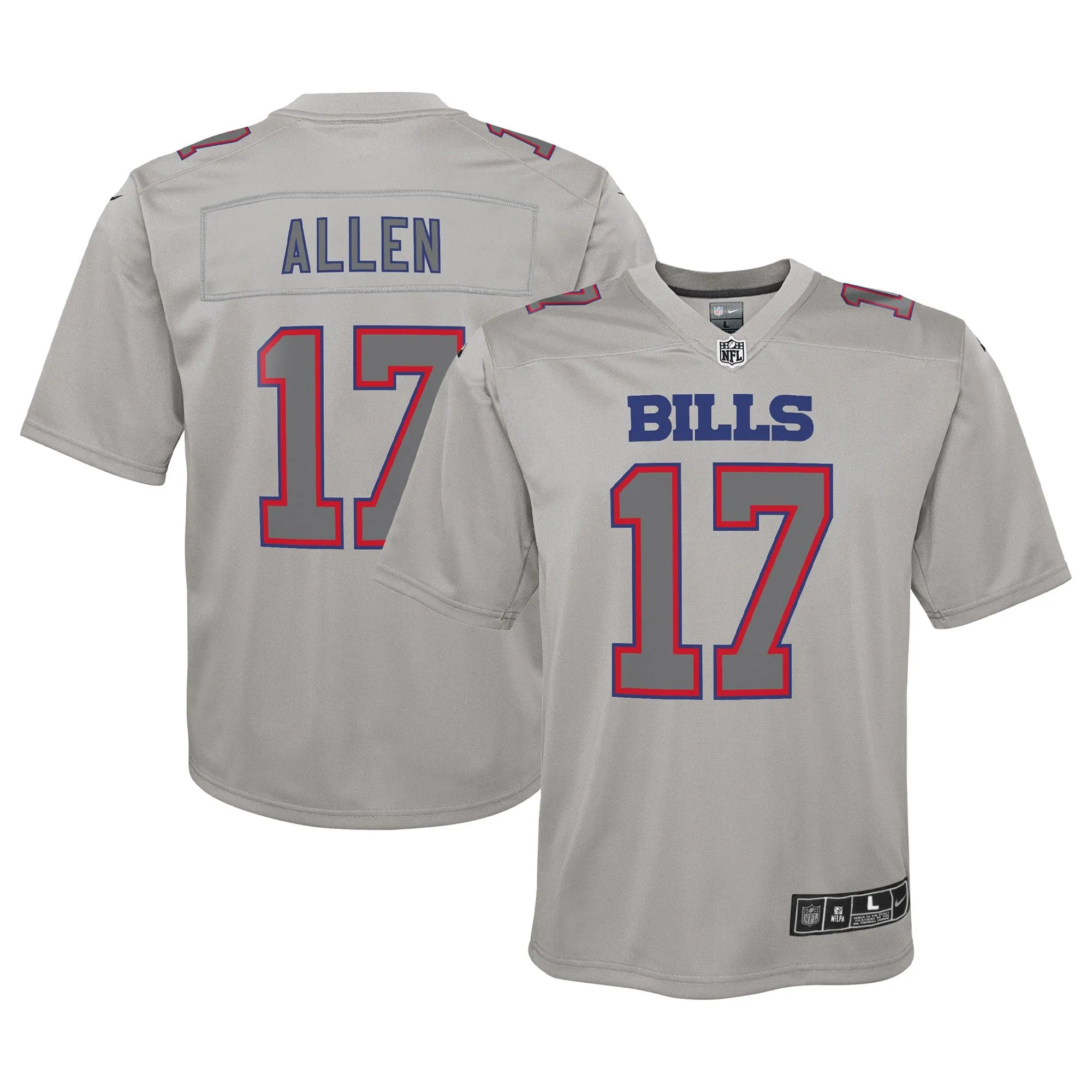 Josh Allen Buffalo Bills  Youth Atmosphere Game Jersey - Gray