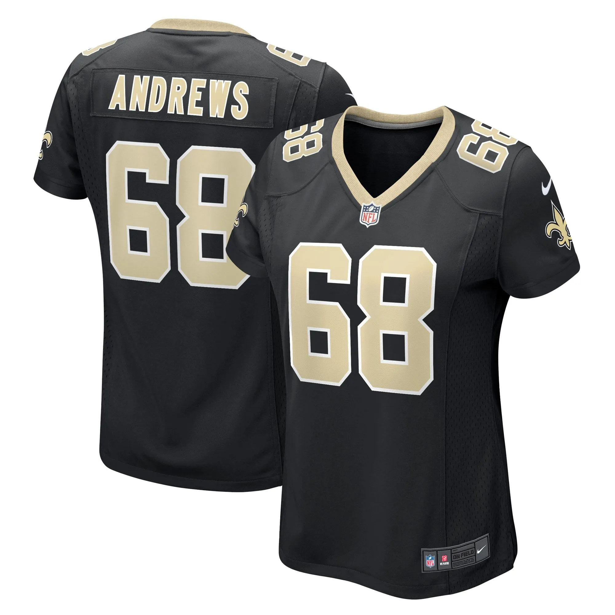 Josh Andrews New Orleans Saints  Women's Game Player Jersey - Black