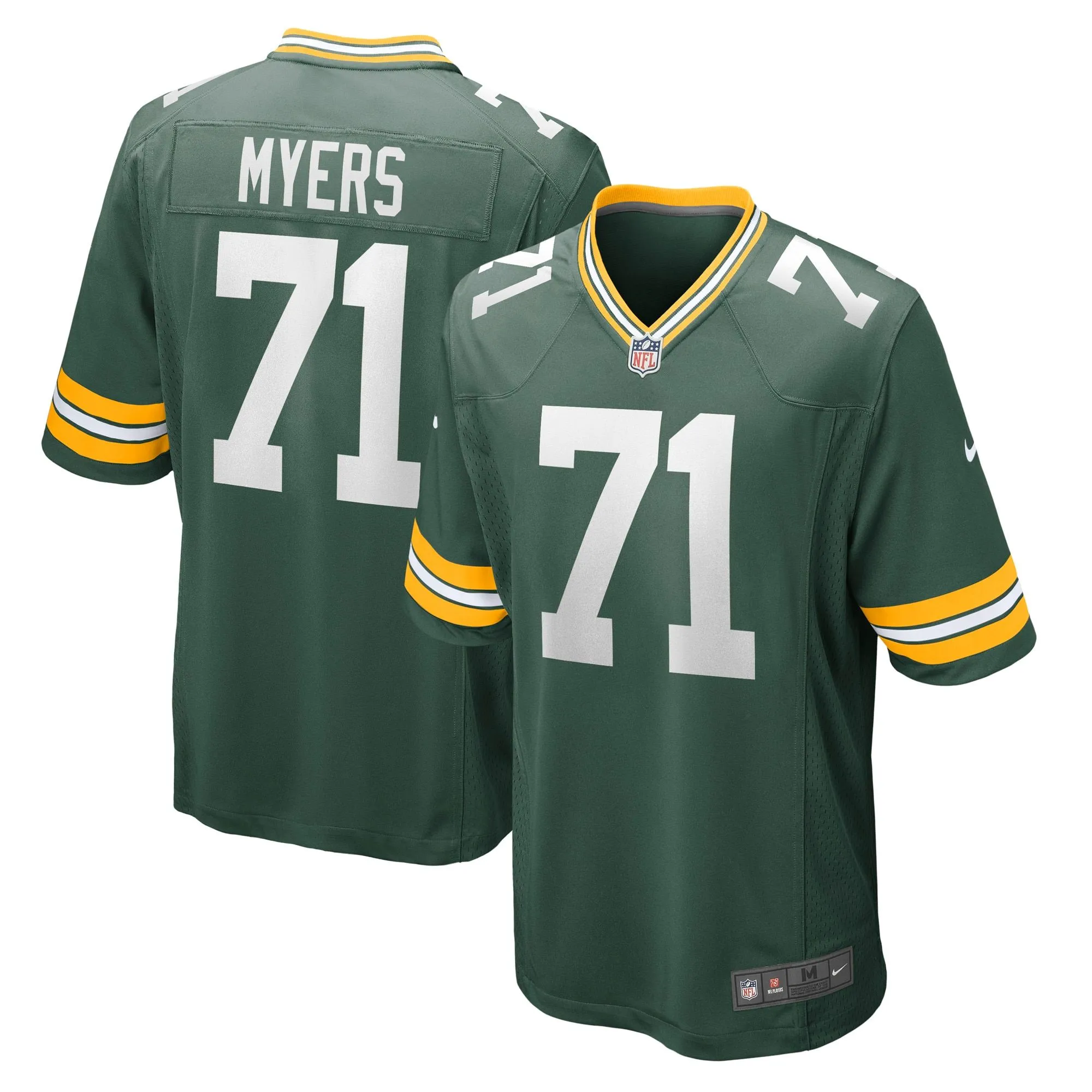 Josh Myers Green Bay Packers  Game Jersey - Green