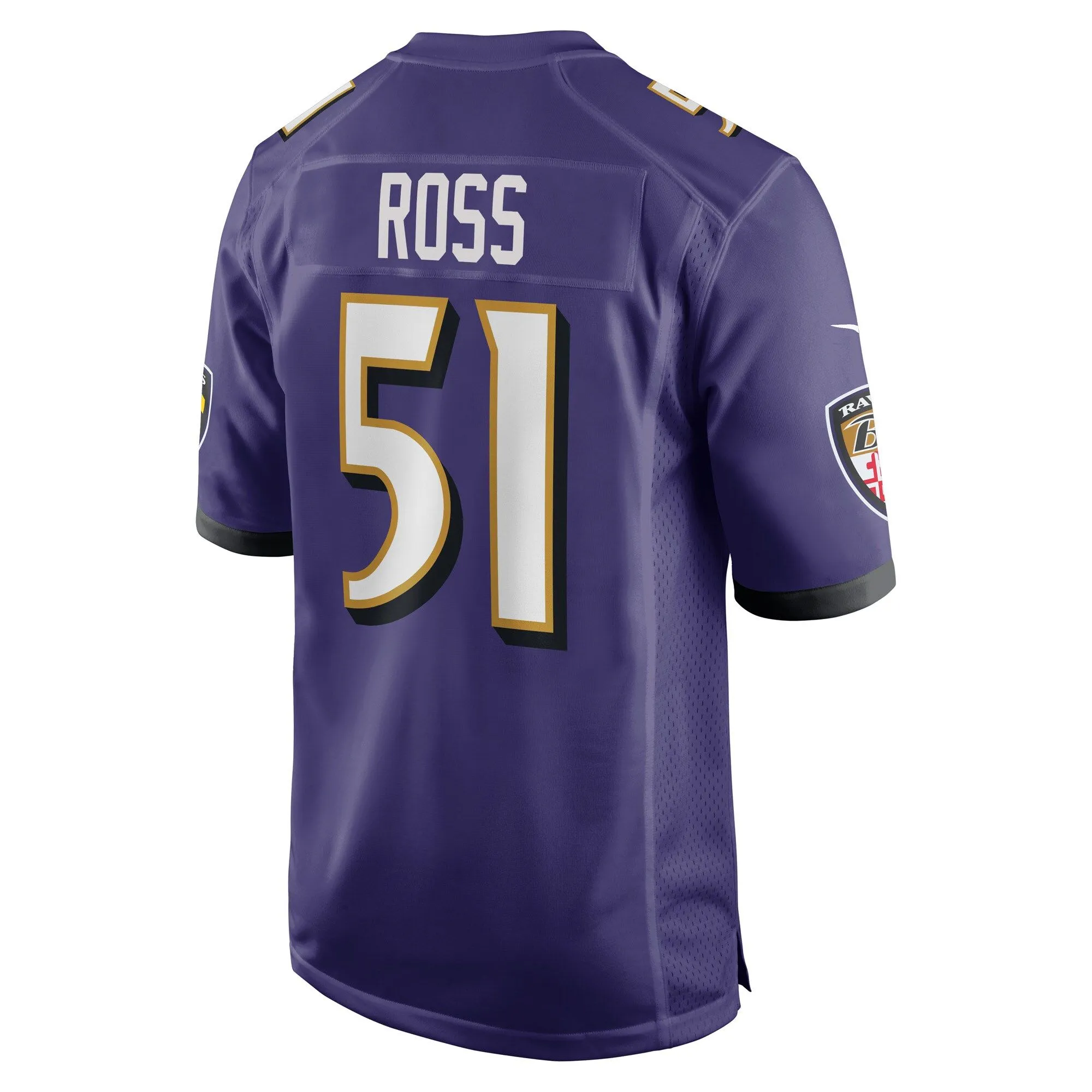 Josh Ross Baltimore Ravens  Game Player Jersey - Purple