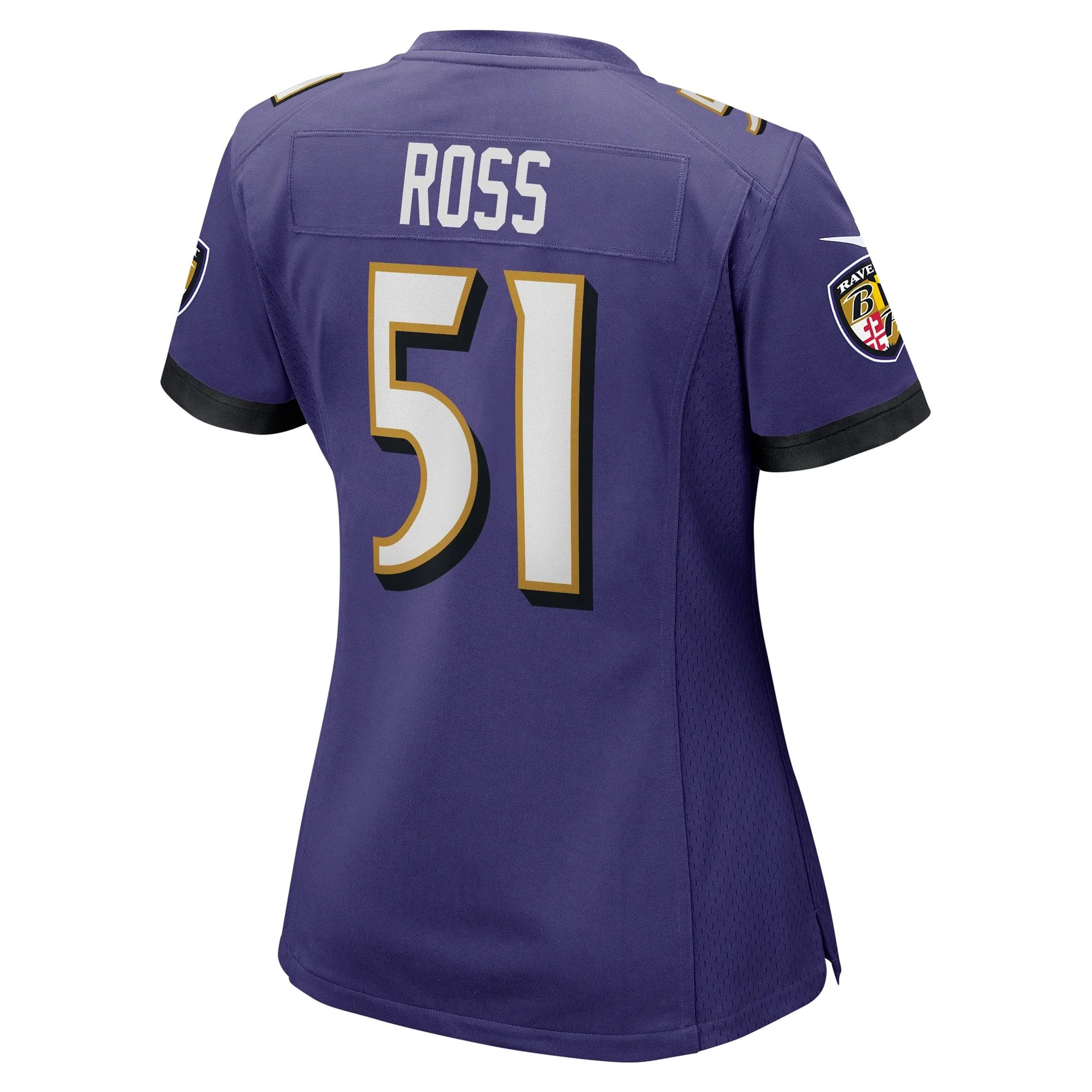 Josh Ross Baltimore Ravens  Women's Game Player Jersey - Purple