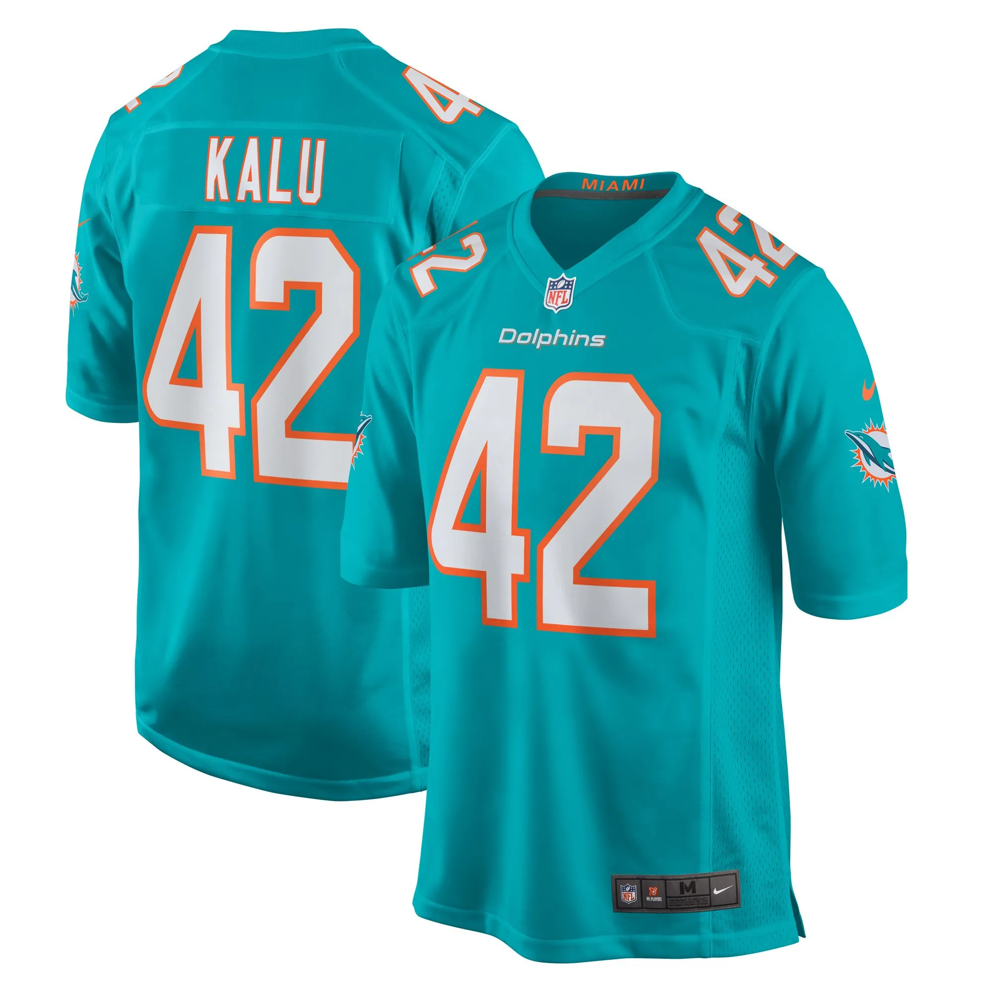 Joshua Kalu Miami Dolphins  Team Game Jersey -  Aqua