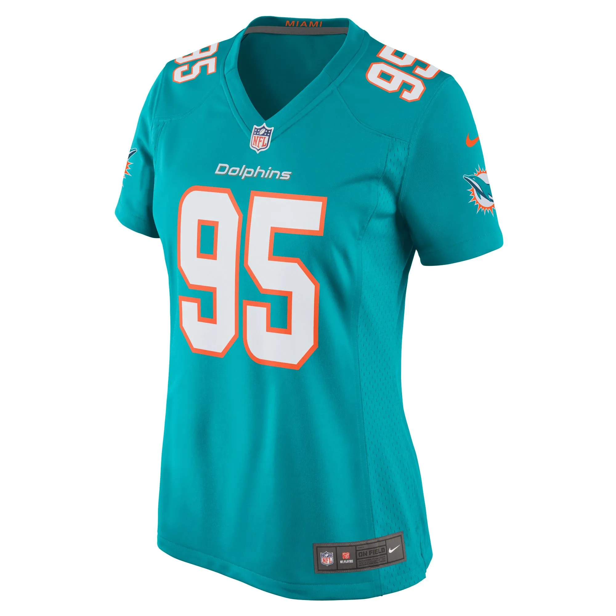 Josiah Bronson Miami Dolphins  Women's Home Game Player Jersey - Aqua