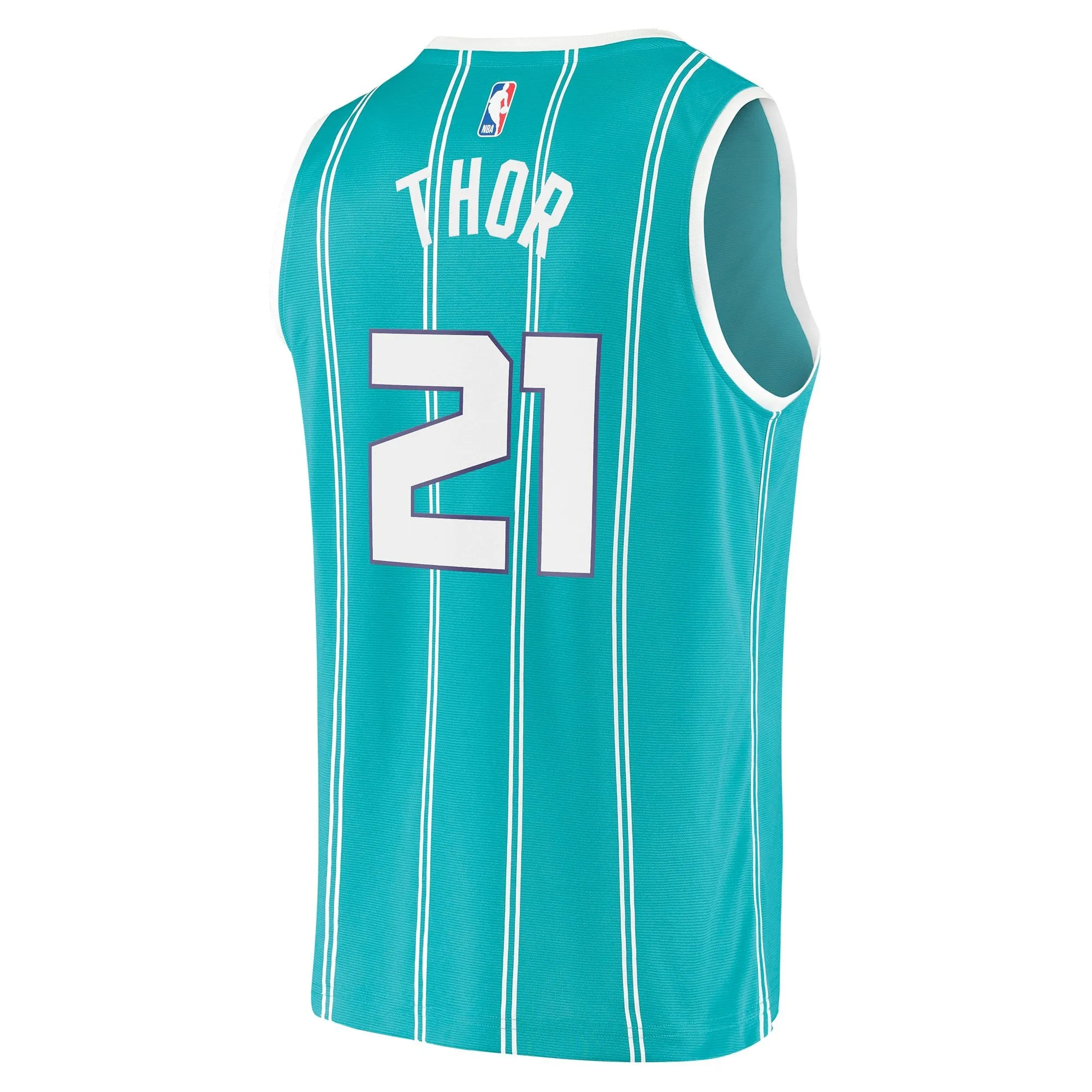 JT Thor Charlotte Hornets Fanatics Branded Youth 2021/22 Fast Break Replica Jersey - Icon Edition - Teal