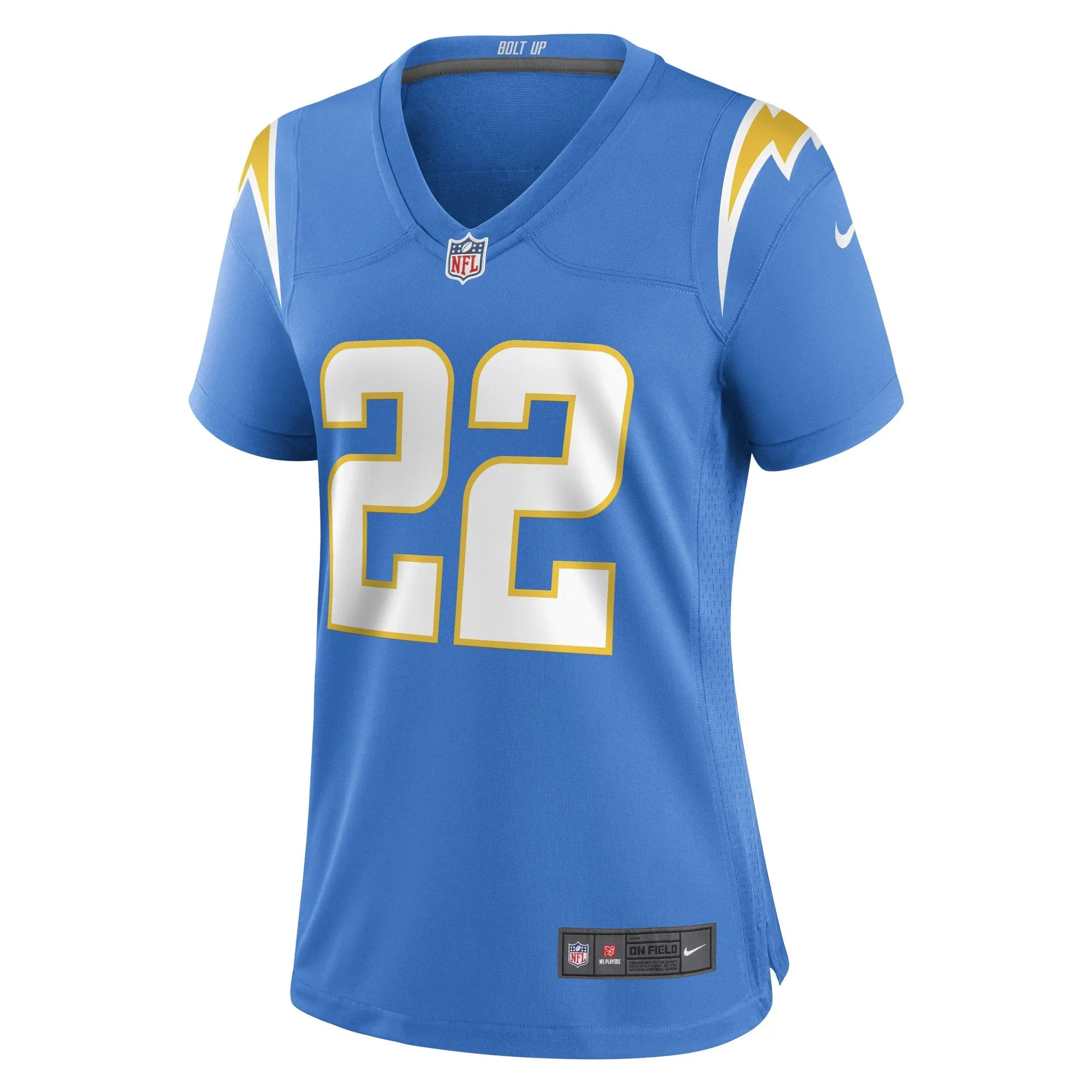 JT Woods Los Angeles Chargers  Women's Game Player Jersey - Powder Blue