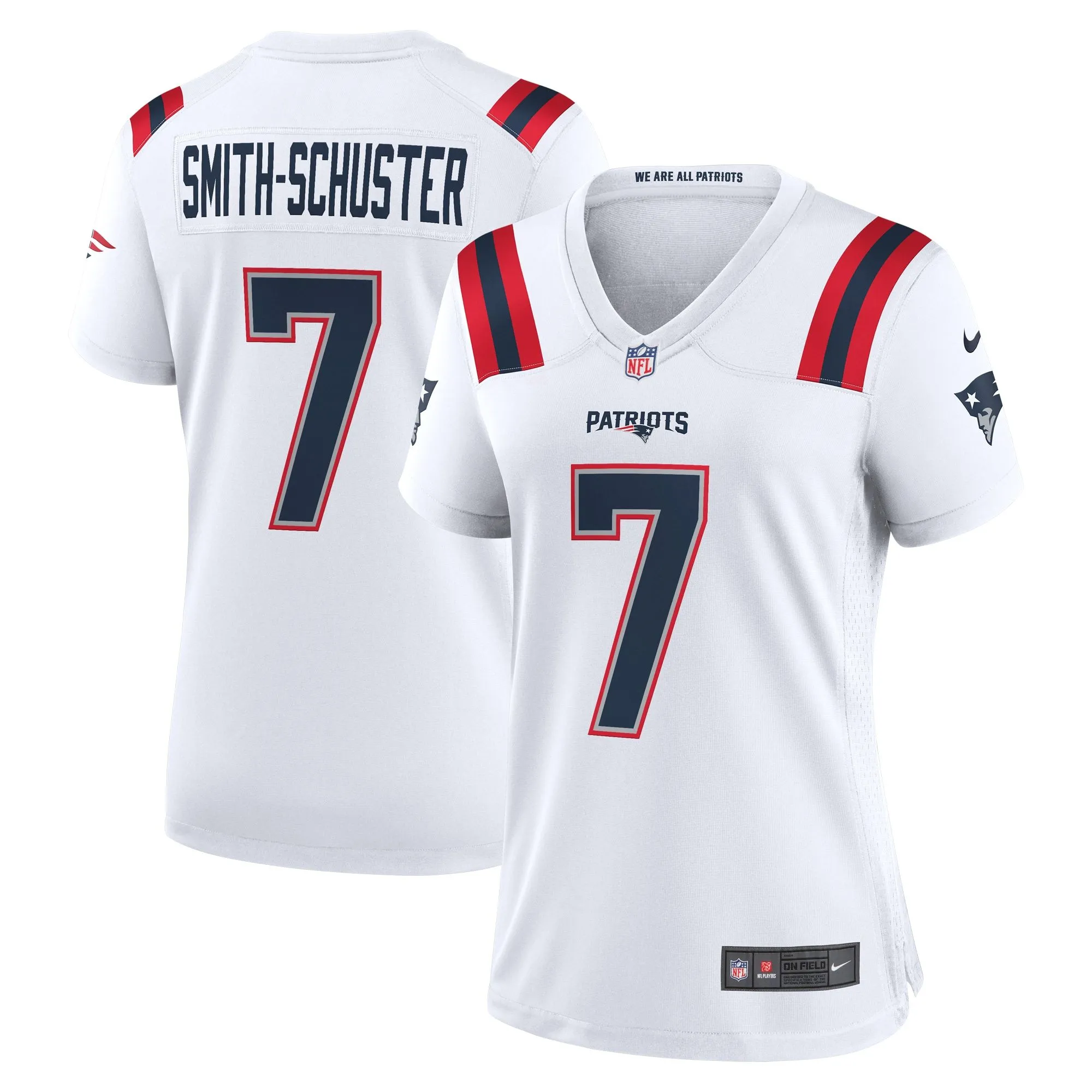 JuJu Smith-Schuster New England Patriots  Women's Game Player Jersey - White