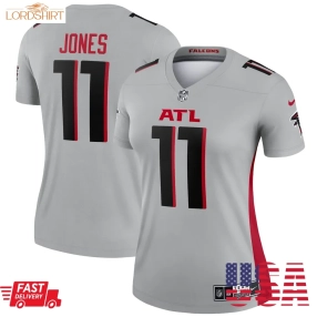 Julio Jones Atlanta Falcons  Women's Inverted Legend Jersey   Silver