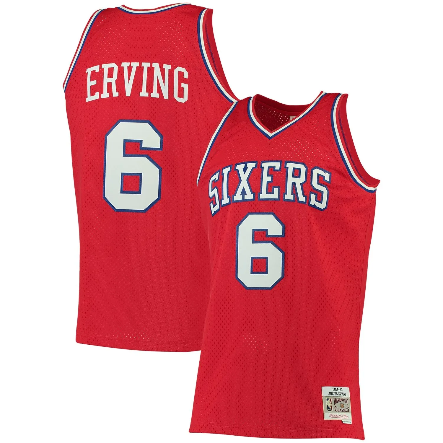 Julius Erving Philadelphia 76ers Mitchell & Ness 1982/83 Big & Tall Hardwood Classics Swingman Jersey - Red