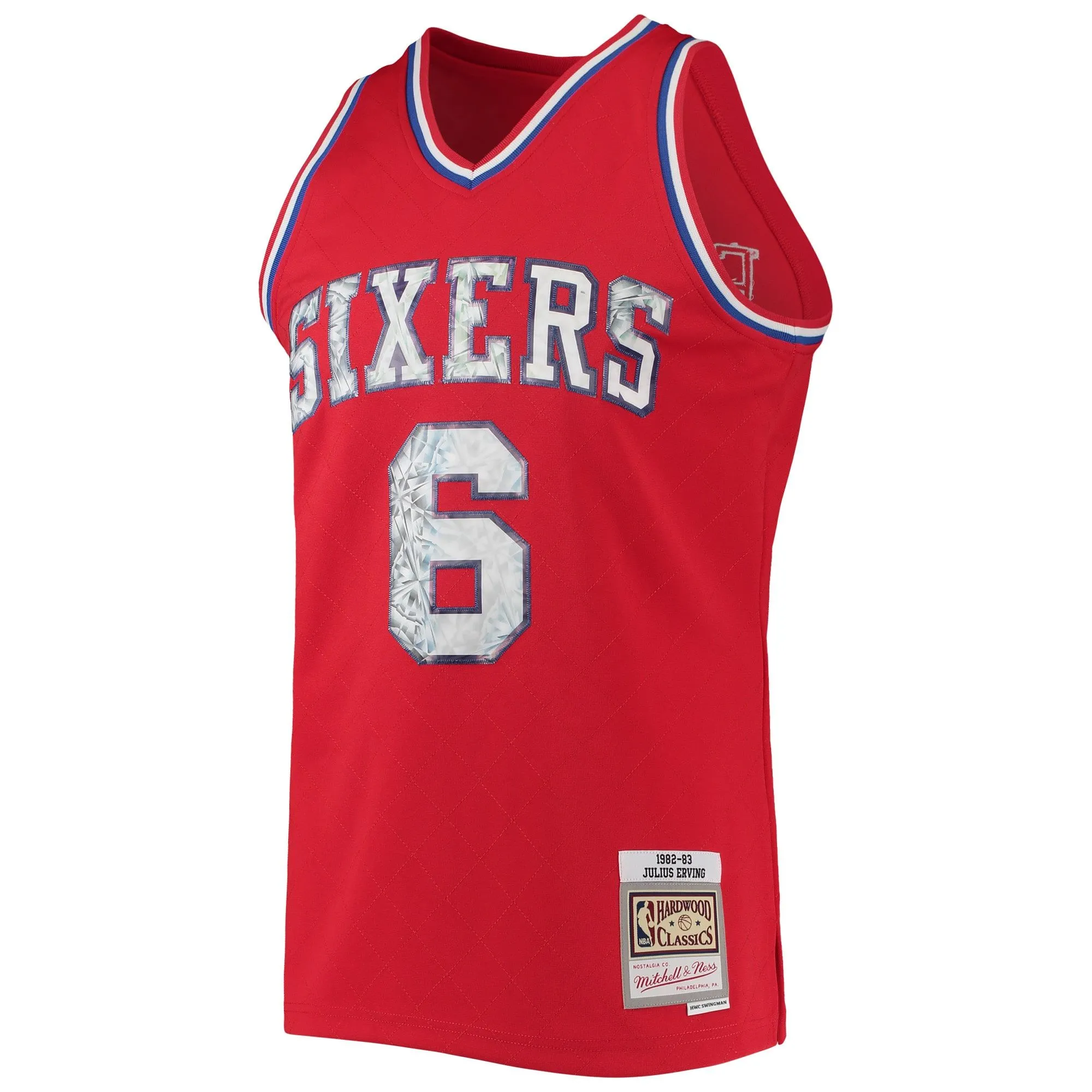 Julius Erving Philadelphia 76ers Mitchell & Ness 1982/83 Hardwood Classics NBA 75th Anniversary Diamond Swingman Jersey - Red