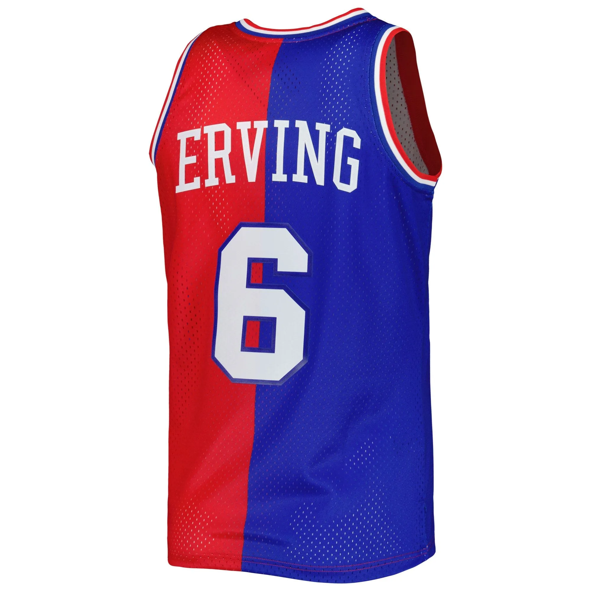 Julius Erving Philadelphia 76ers Mitchell & Ness Hardwood Classics 1982/83 Split Swingman Jersey - Royal/Red