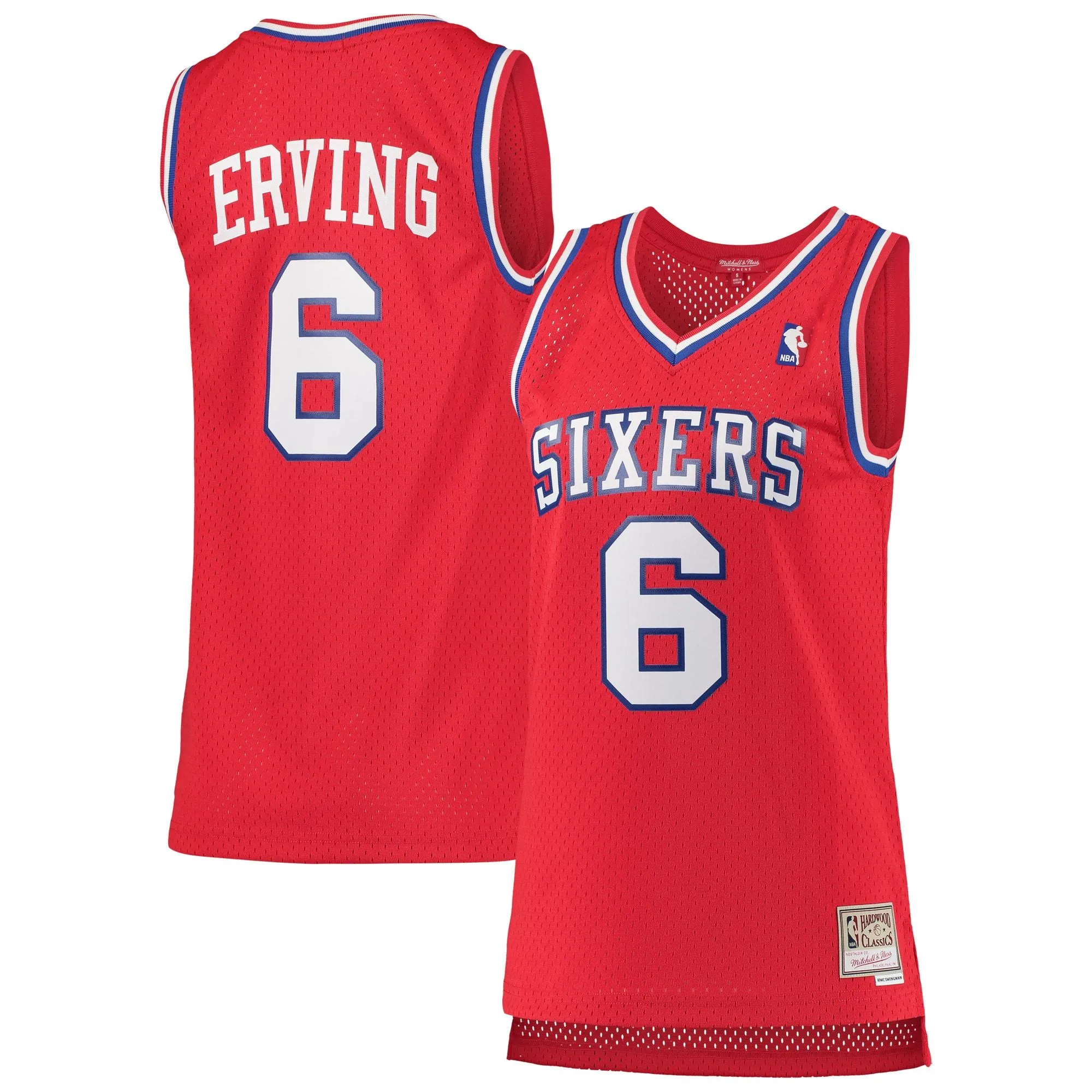 Julius Erving Philadelphia 76ers Mitchell & Ness Women's 1982/83 Hardwood Classics Swingman Jersey - Red