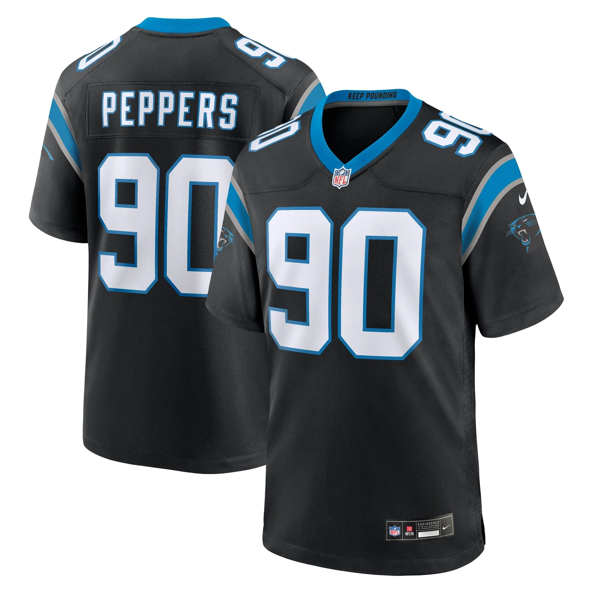 Julius Peppers Carolina Panthers  Retired Player Game Jersey - Black