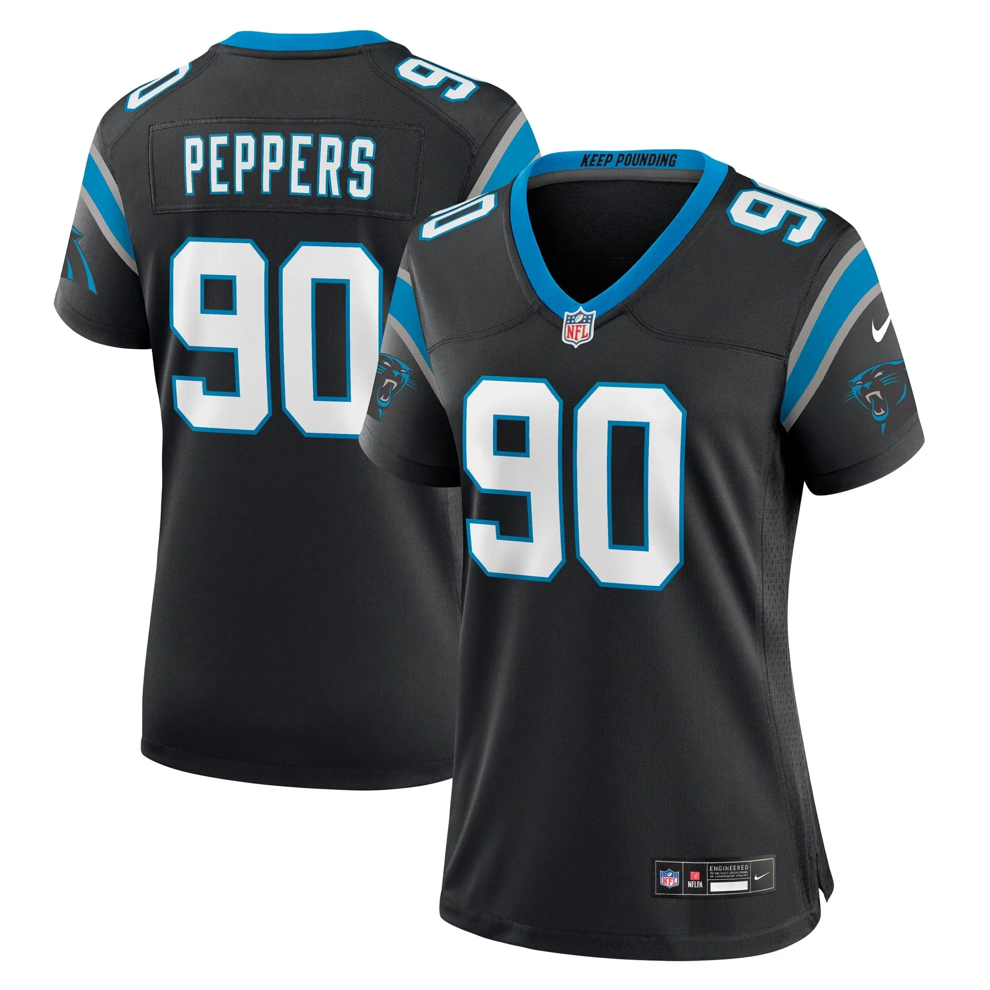 Julius Peppers Carolina Panthers  Women's Retired Player Game Jersey - Black