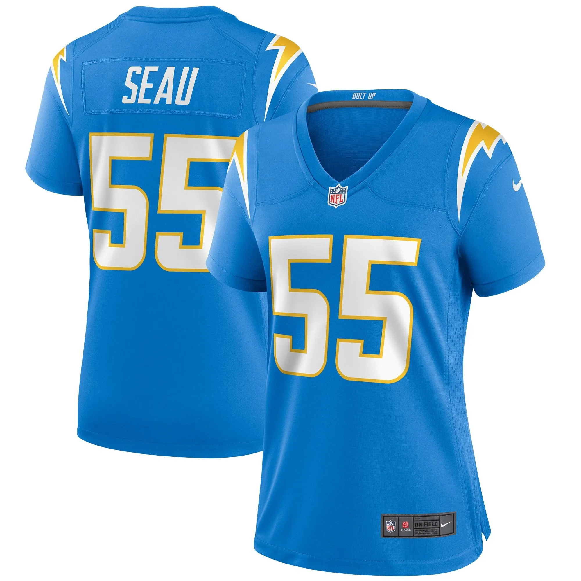 Junior Seau Los Angeles Chargers  Women's Game Retired Player Jersey - Powder Blue