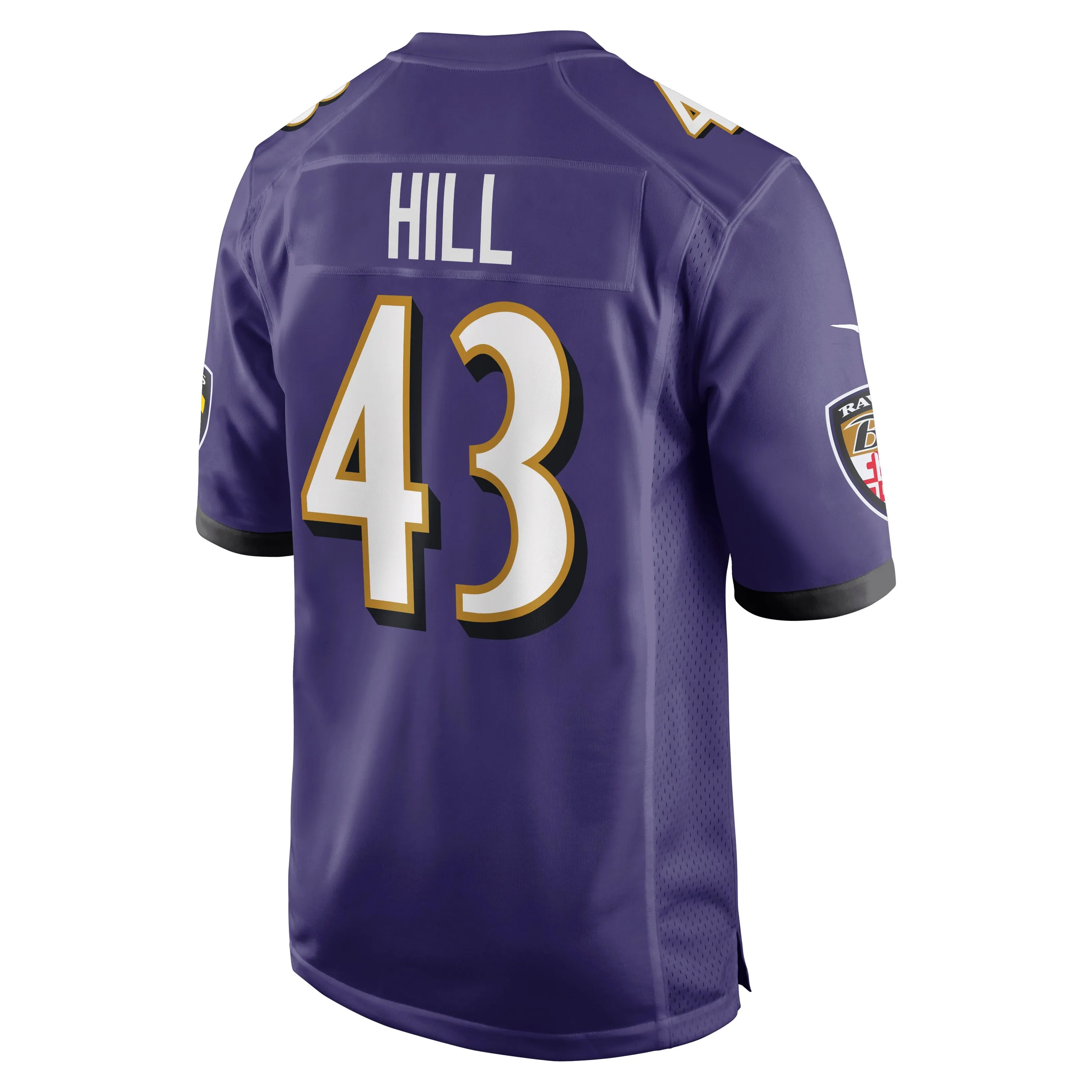 Justice Hill Baltimore Ravens  Game Jersey - Purple